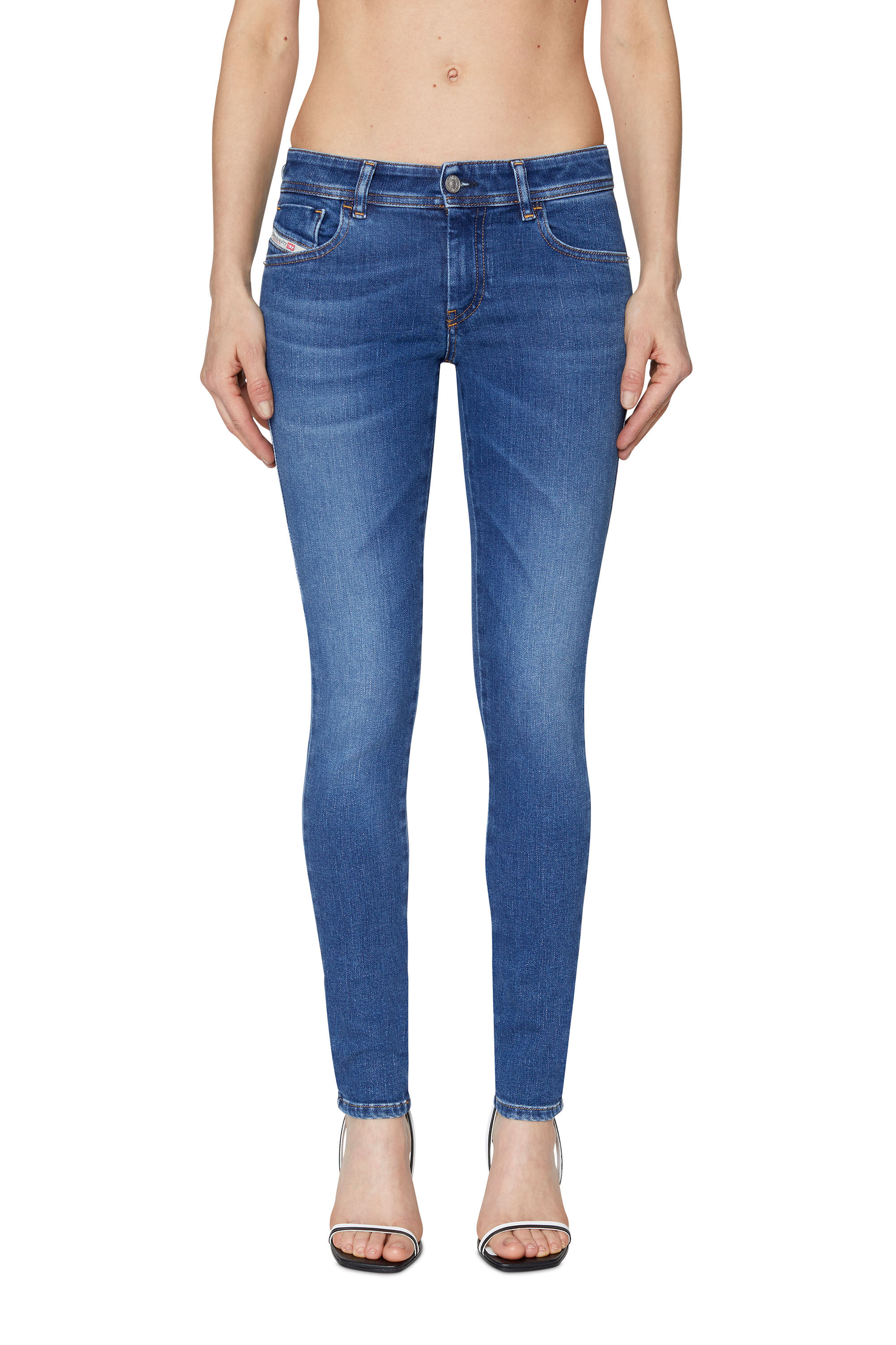 2018 SLANDY LOW Woman Super skinny dark blue Jeans Diesel