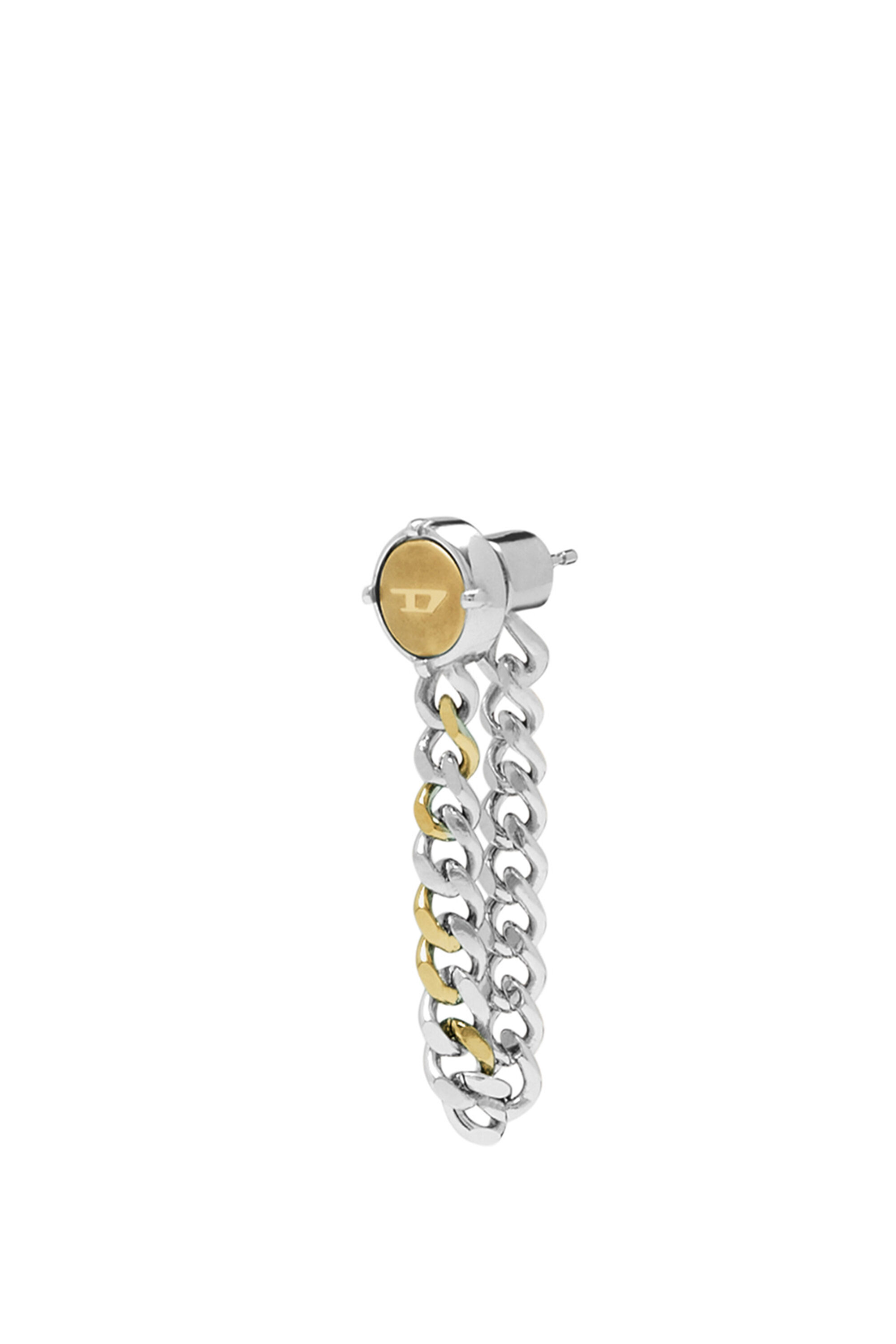 Diesel - DX1353, Boucle d'oreille pendante en acier inoxydable avec chaîne de Diesel Mixte in Gris argenté - 1