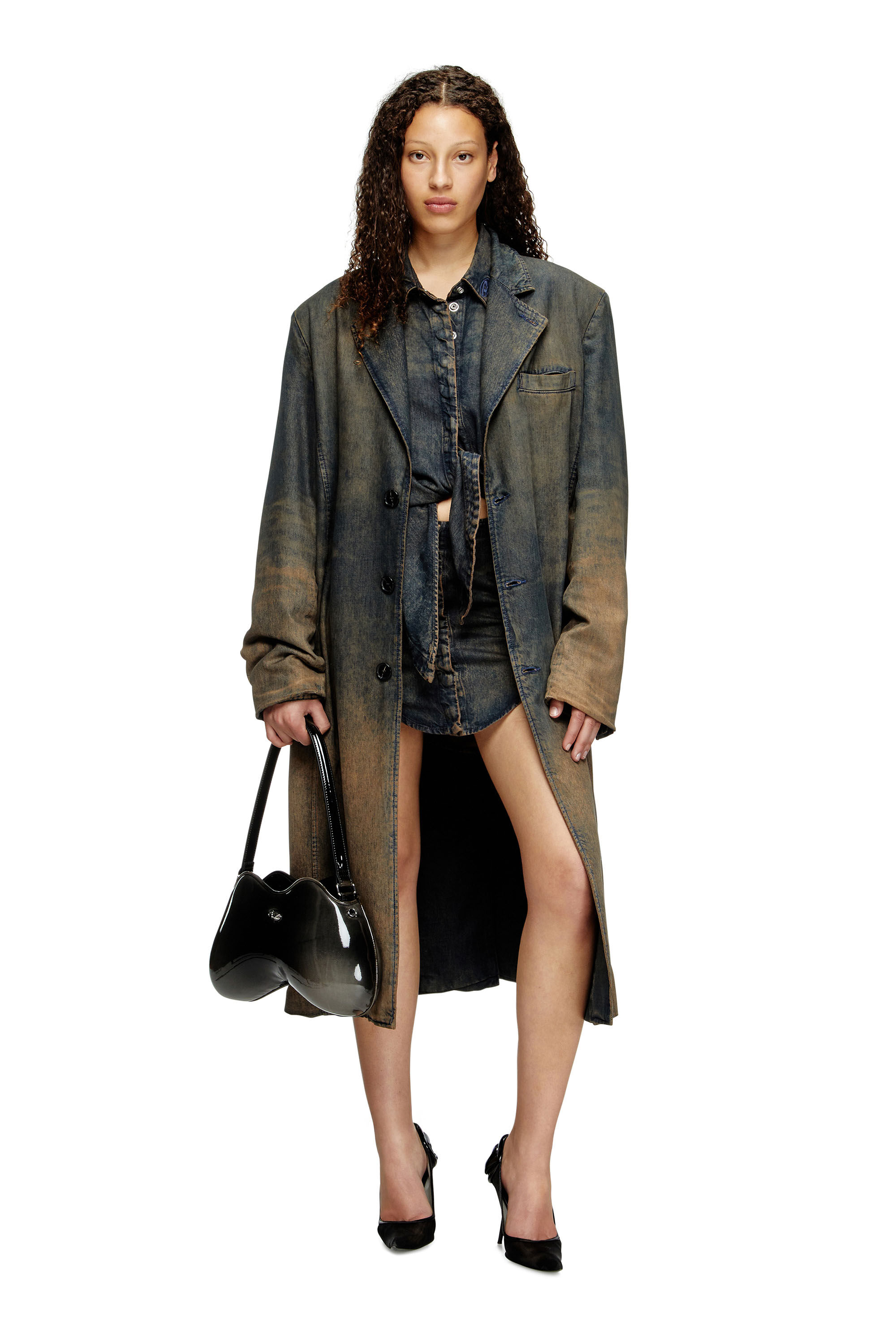 Diesel - DE-SUSAN-S, Female's Dress in fluid denim in Dark Blue - 1