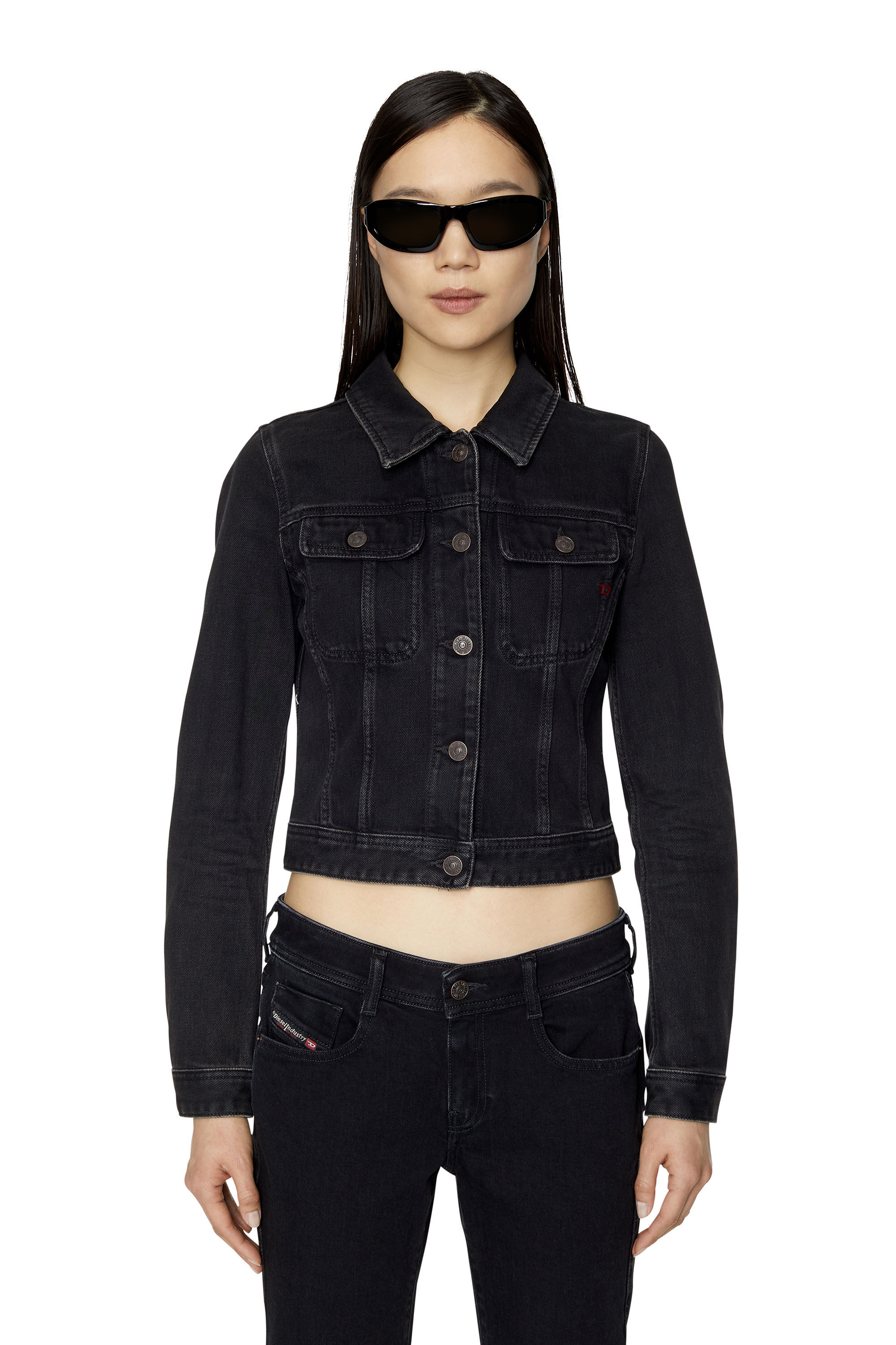 Diesel denim sale jacket black