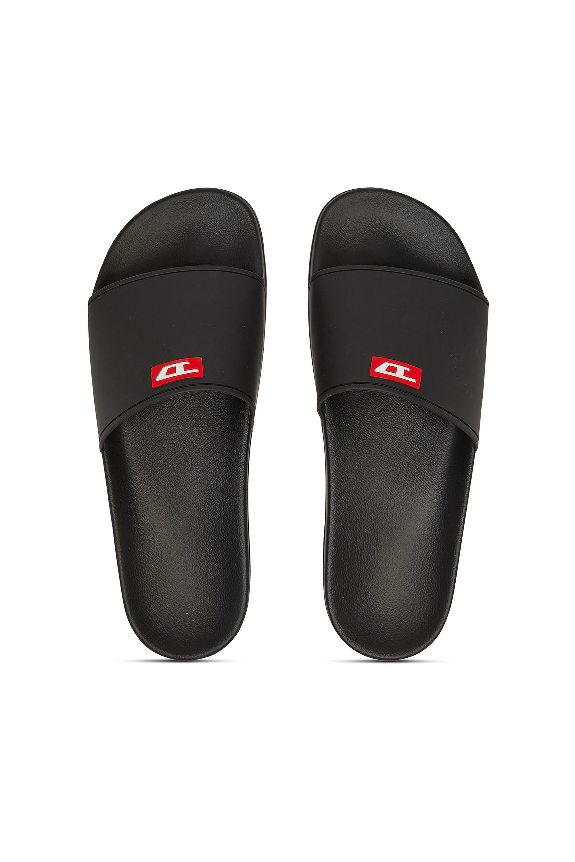 Diesel - SA-SWIM, Claquettes de piscine en caoutchouc avec logo D Homme in Noir - 4
