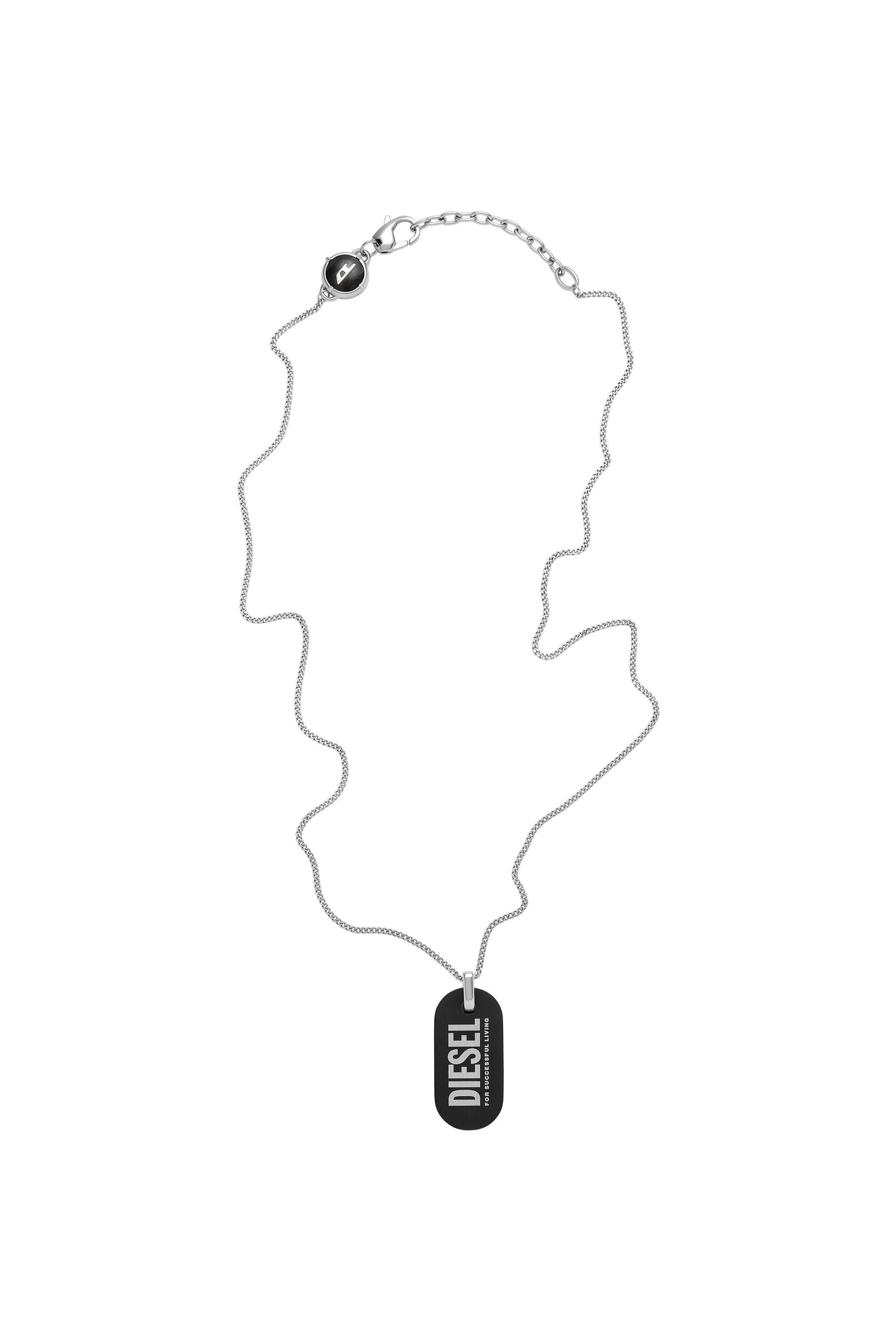 Diesel - DX1349, Male's Black stainless steel dog tag necklace in Black - 2