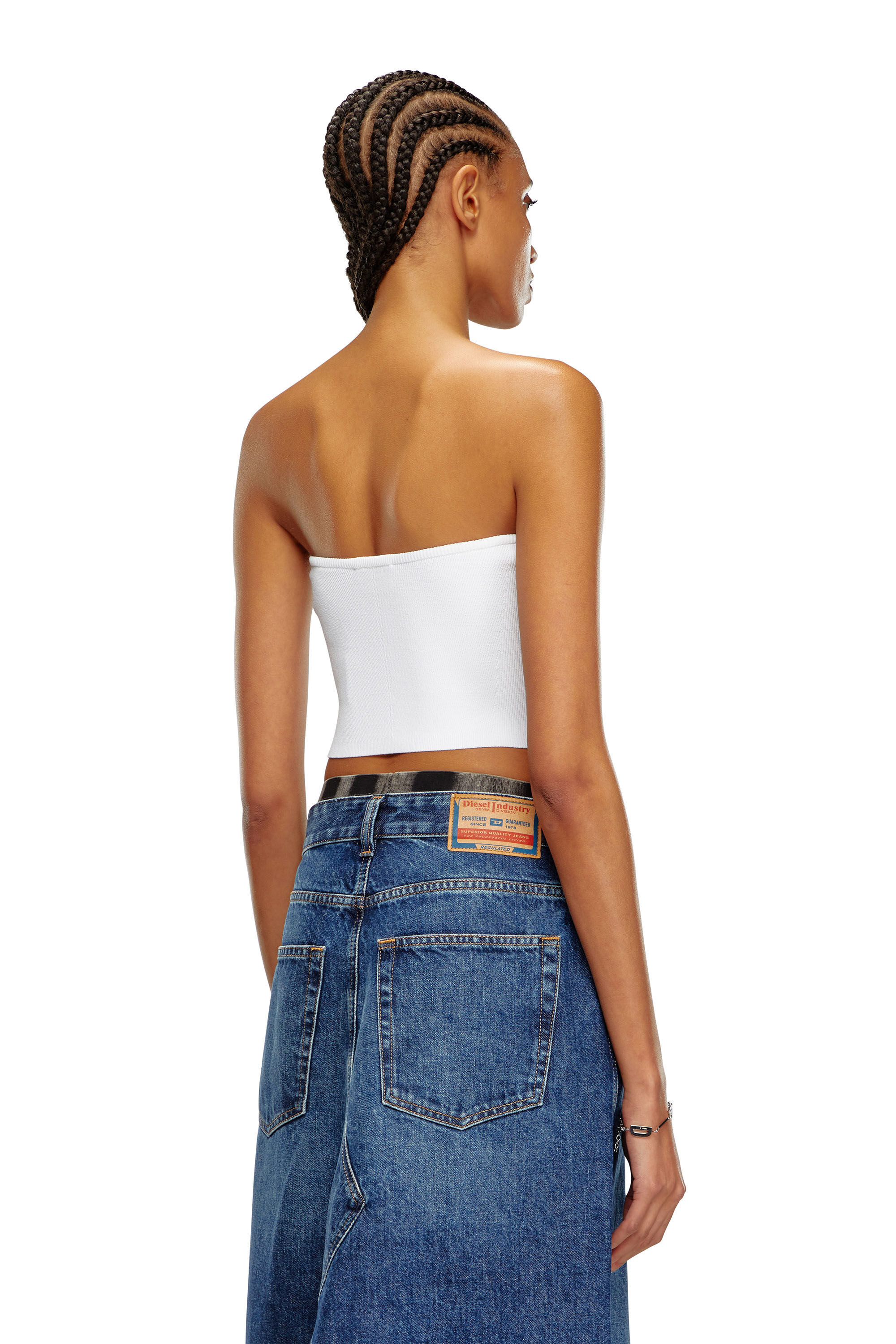 Diesel - M-CLARKSVILLEX, Female's Tube top with logo plaque in White - 5