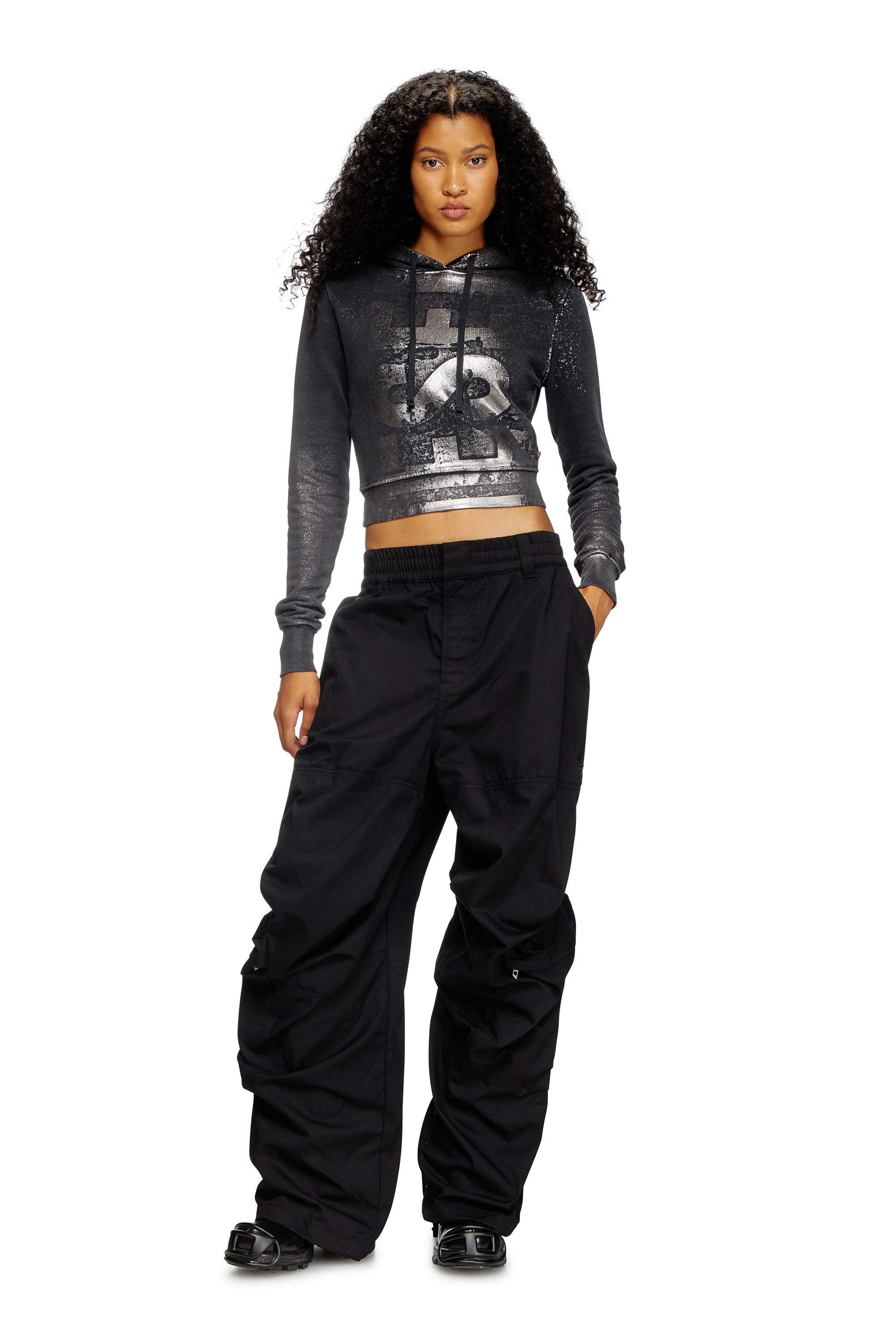 Diesel - P-ARNE-FEM-P2, Female's Cargo pants in cotton twill in Black - 1