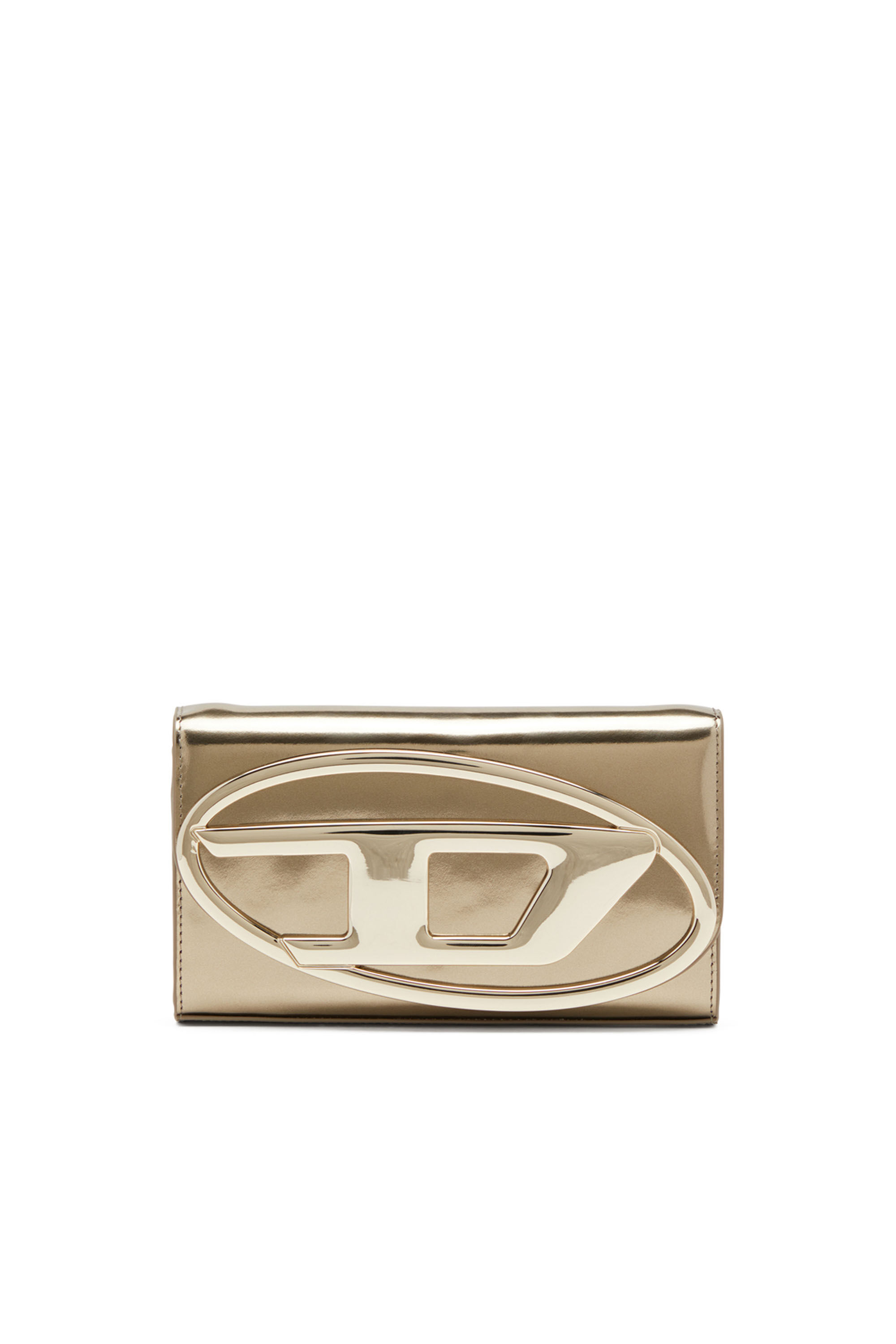 Diesel - 1DR WALLET STRAP, Female's Wallet bag in mirrored leather in Bronze - 1