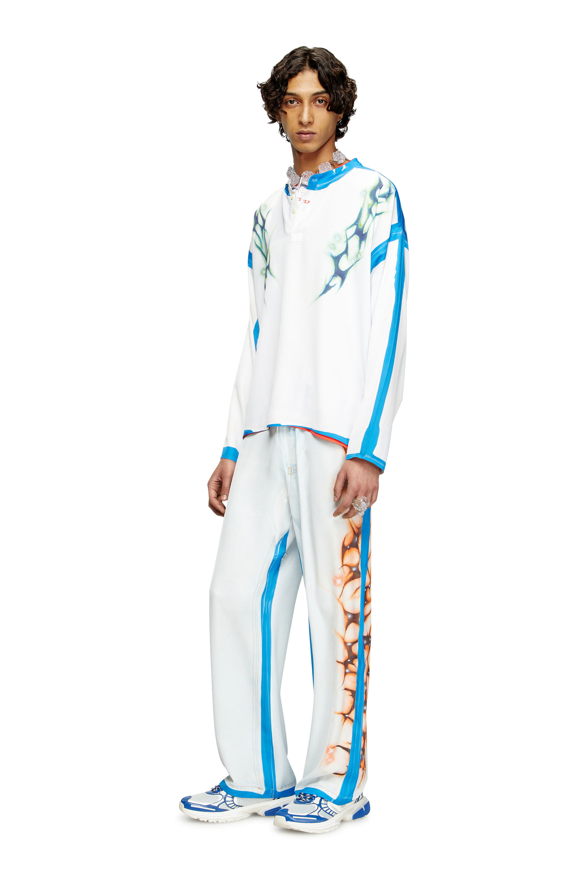 Diesel - P-AFTER-GRAFFITI-JAP, Pantalon avec fit relaxed et imprimé graffiti Mixte in Polychrome - 1