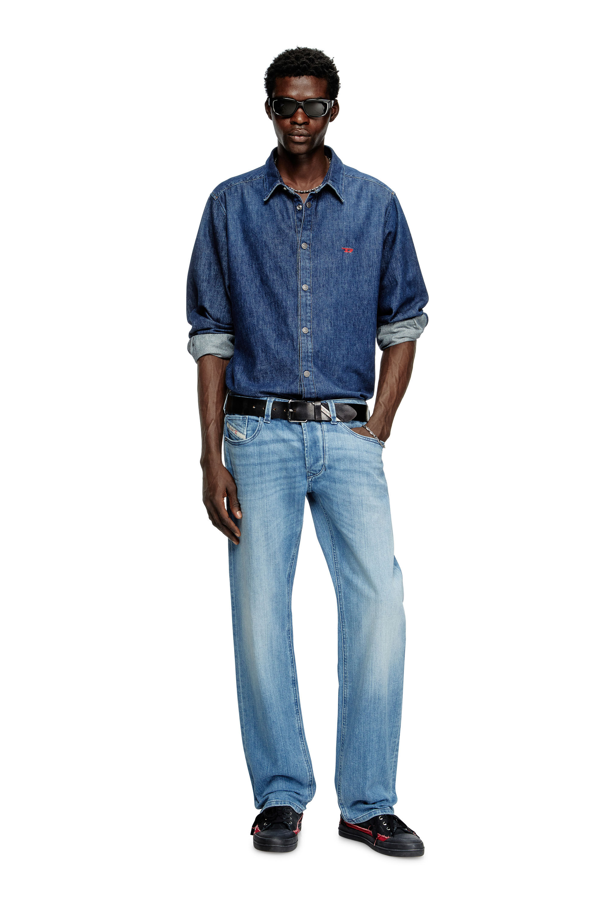 Diesel - D-SIMPLY, Male's Shirt in denim in Dark Blue - 1
