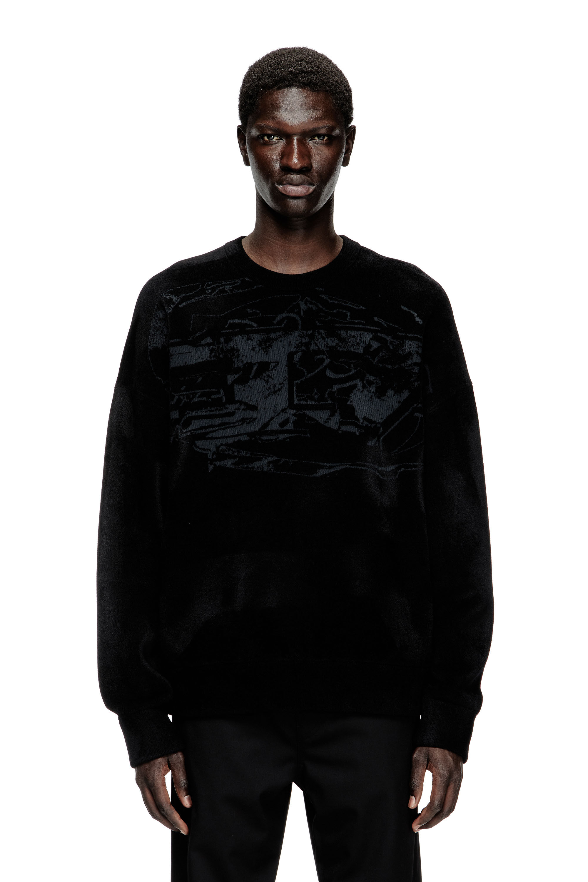 Diesel - K-TRESA, Pull jacquard en chenille avec motif à logo Homme in ToBeDefined - 3