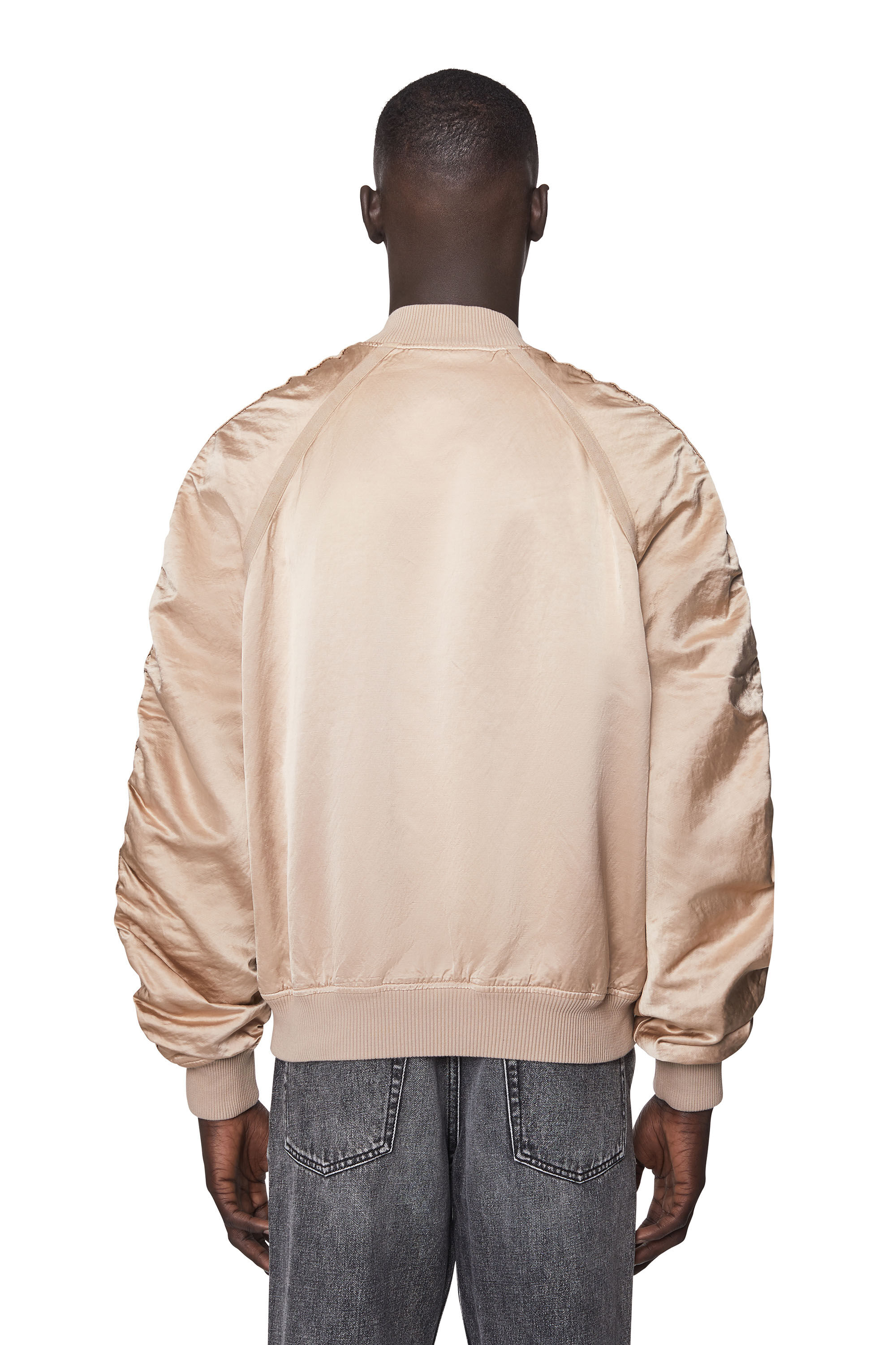 J BOOM Man Fashion Show satin bomber jacket Diesel