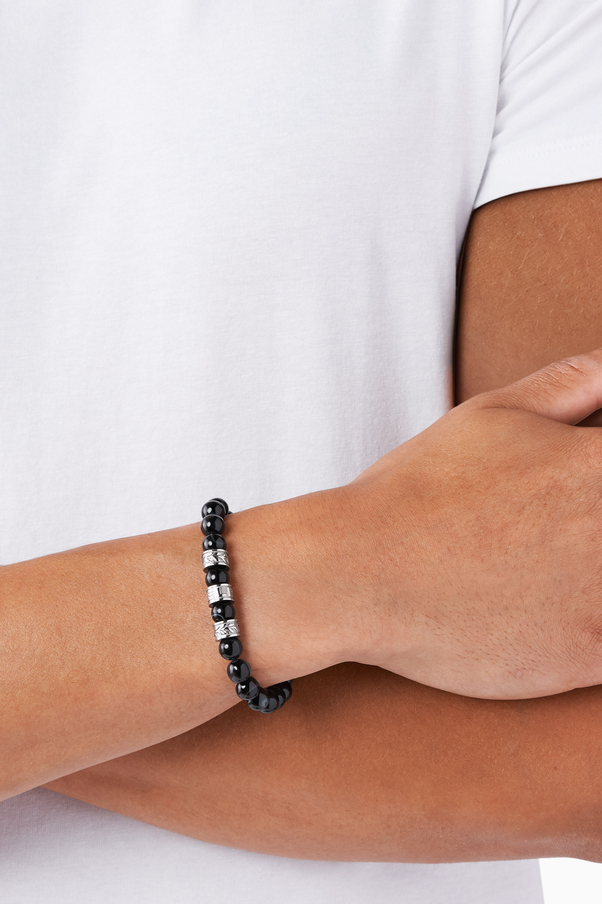 Diesel - DX1101, Male's Bracelet with beads in Black - 2
