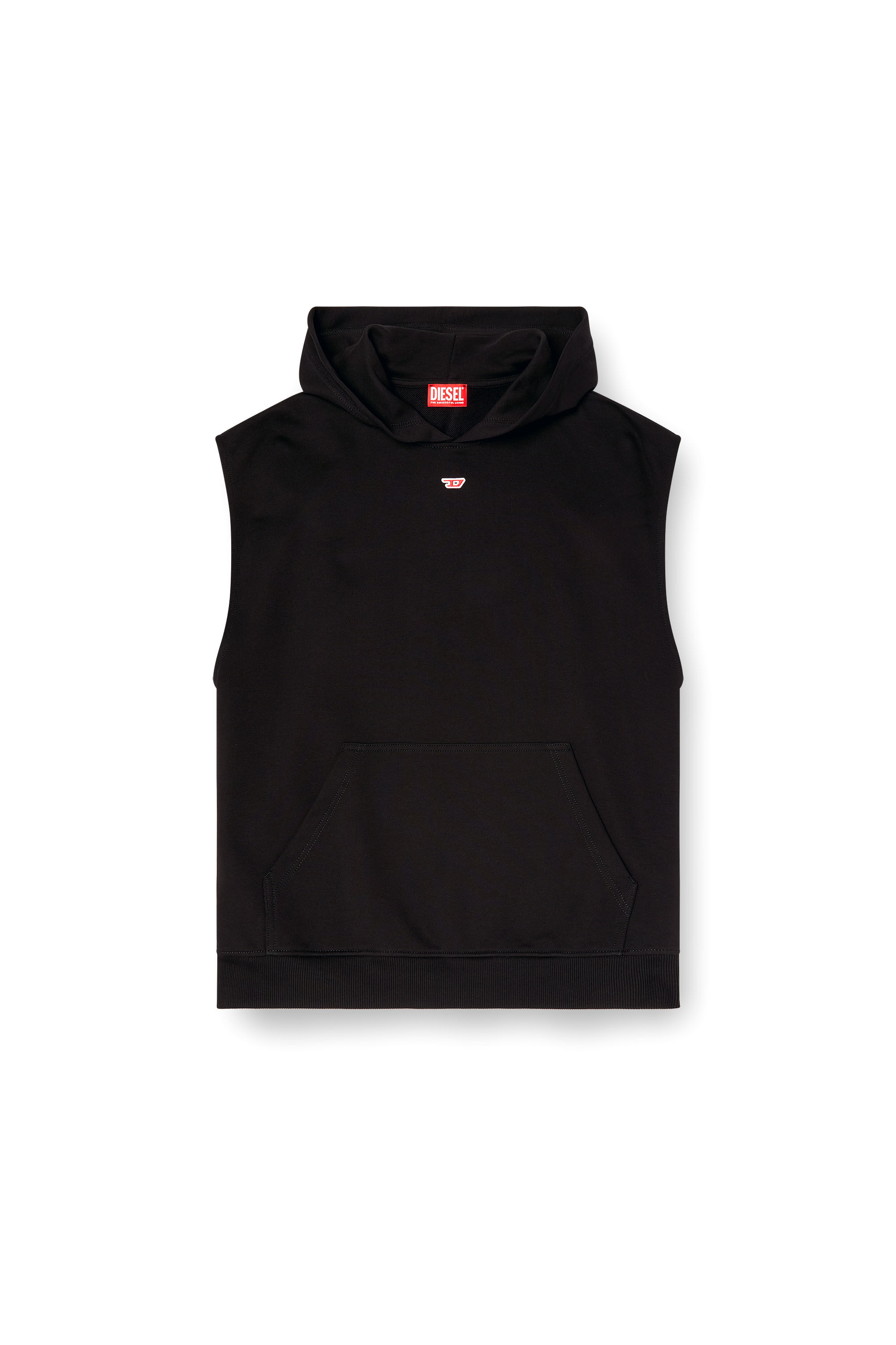 Diesel - S-BOXT-SL-D, Sweat-shirt à capuche sans manches avec logo D Homme in Noir - 2