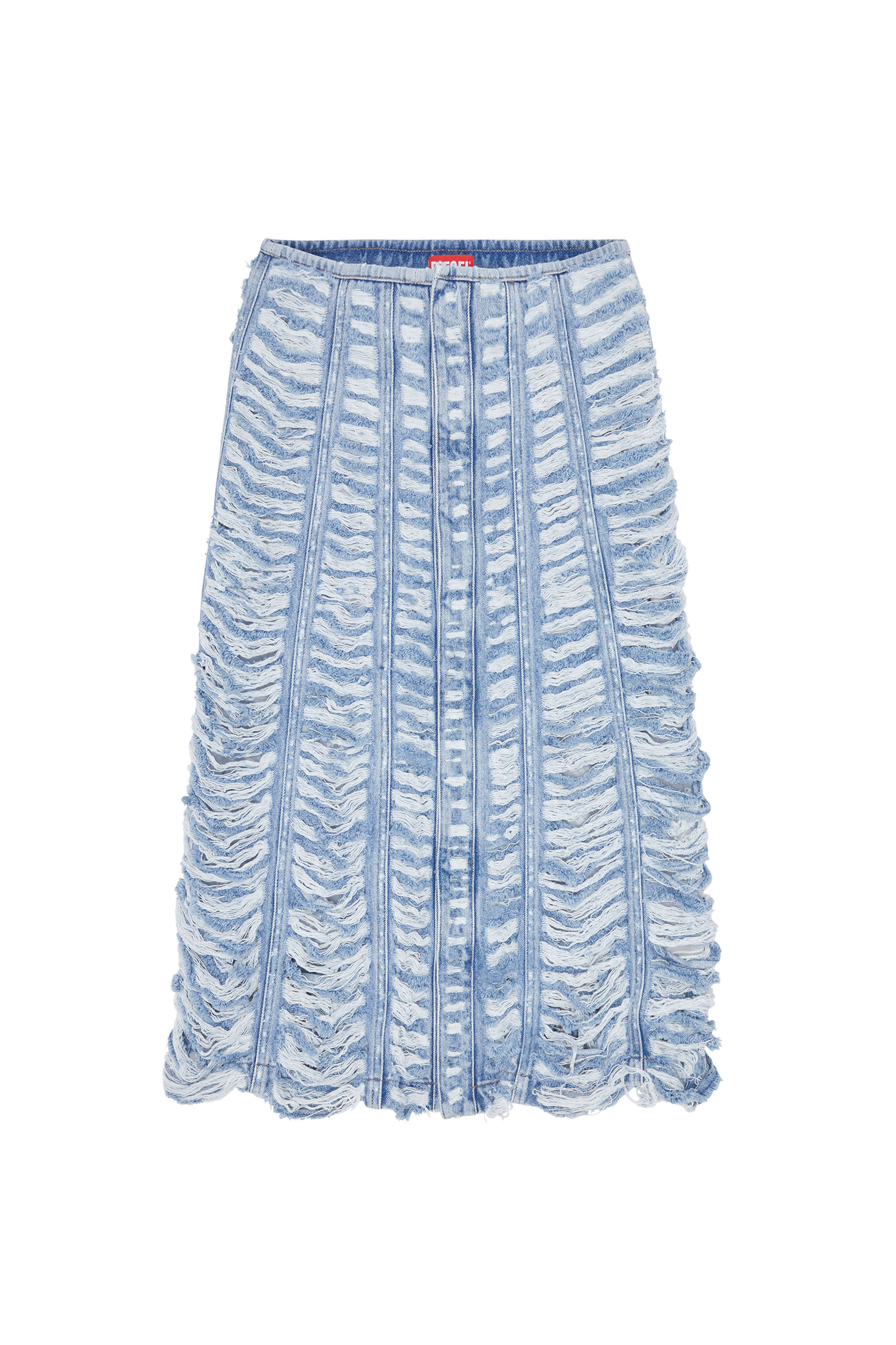 DE-GHIL-FSC Woman: Long denim skirt with tiger breaks | Diesel