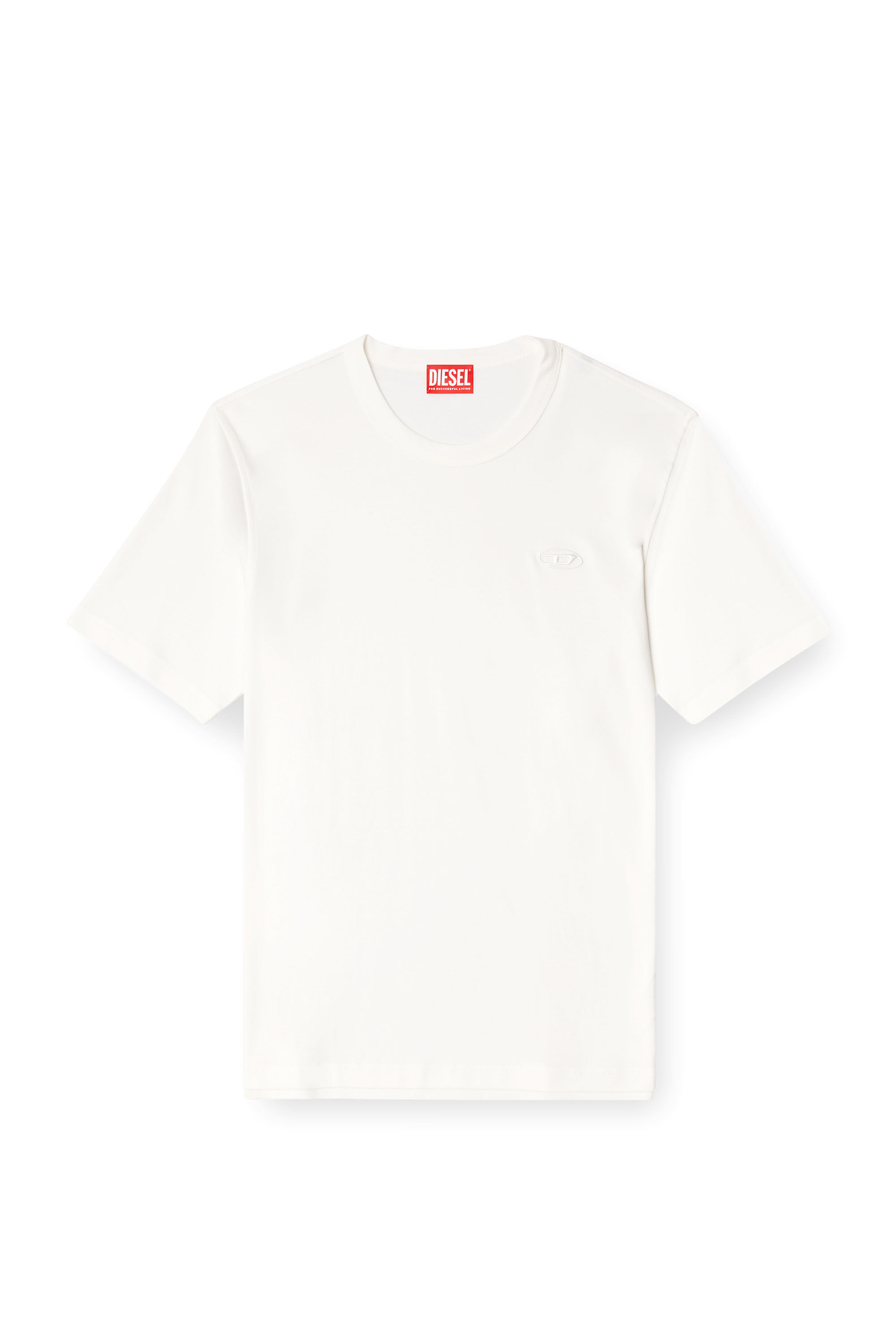 Diesel - T-ADJUST-SLITS-R17, Male's T-shirt with tonal logo embroidery in White - 2