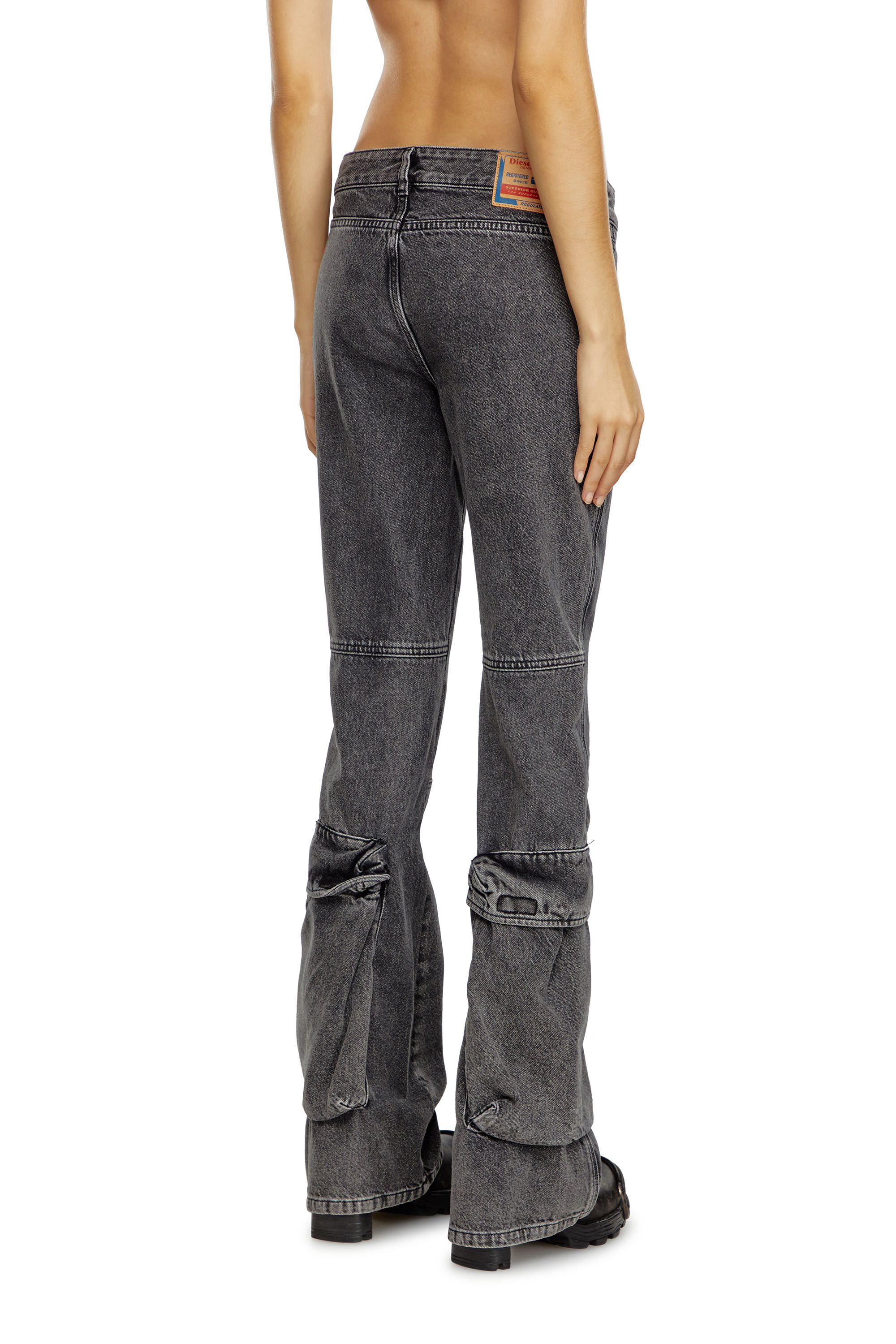 Diesel - Female Bootcut and Flare Jeans D-Poky 0CBDH, Black/Dark Grey - Image 5