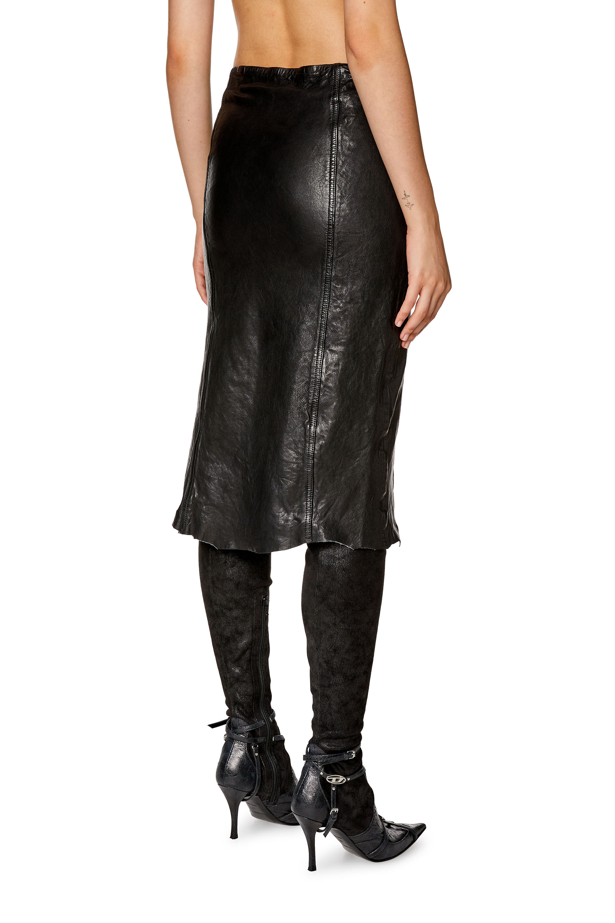 Jupe cuir midi clearance