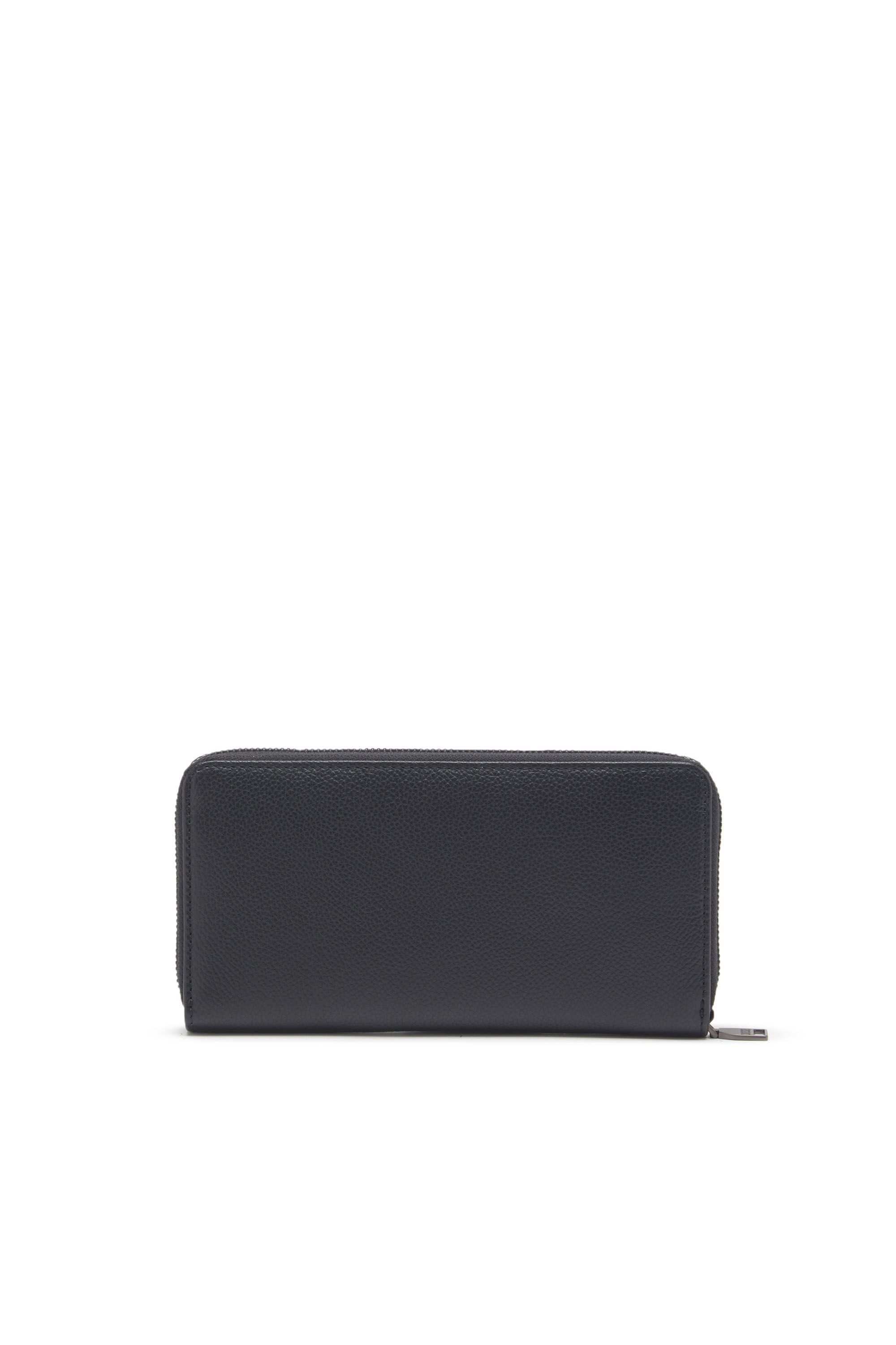 Diesel - CONTINENTAL ZIP L, Male's Leather zip-around wallet with logo plaque in Black - 2