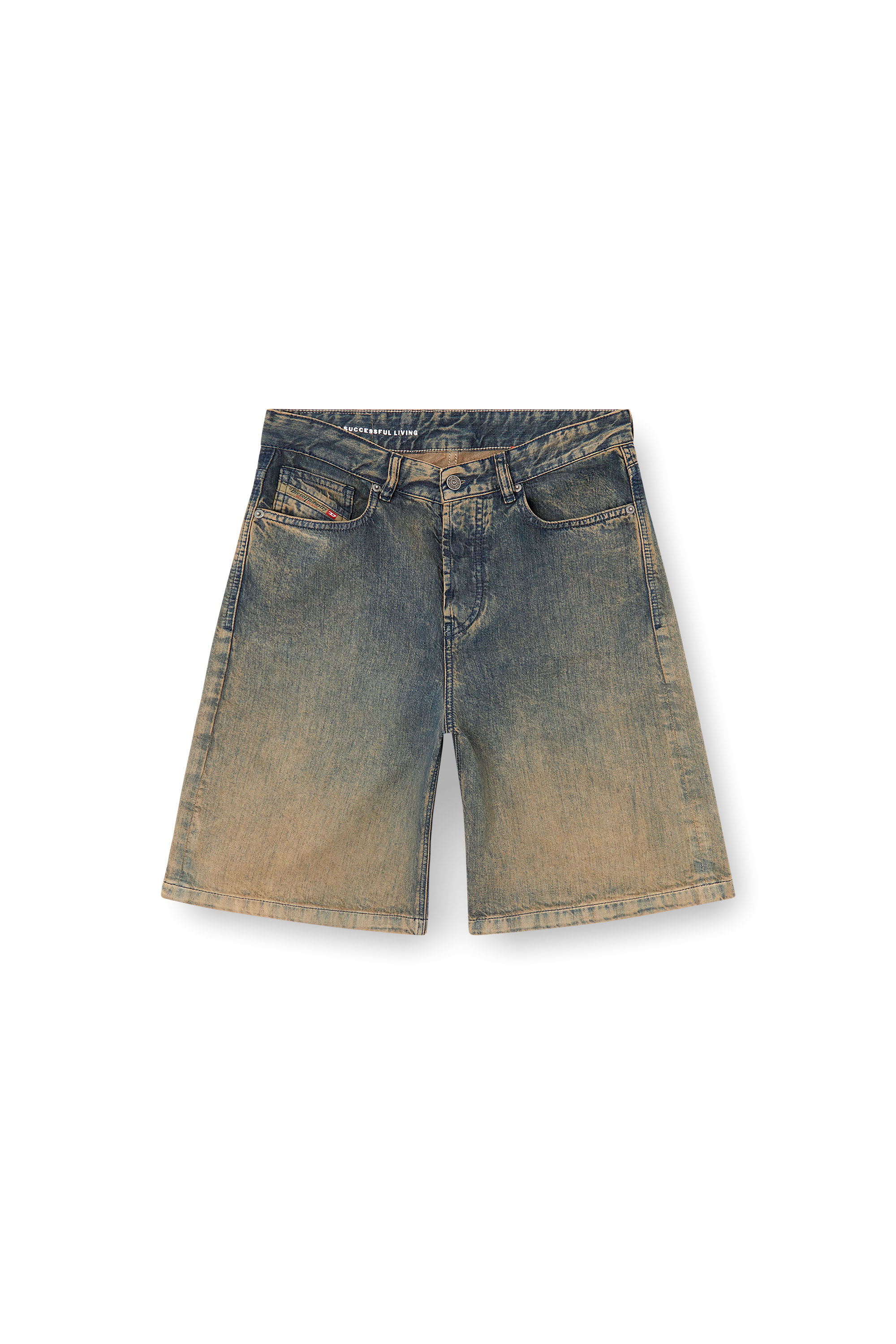 Diesel - DE-SIRE-SHORT-S, Female's Shorts in fluid shaded denim in Dark Blue - 2