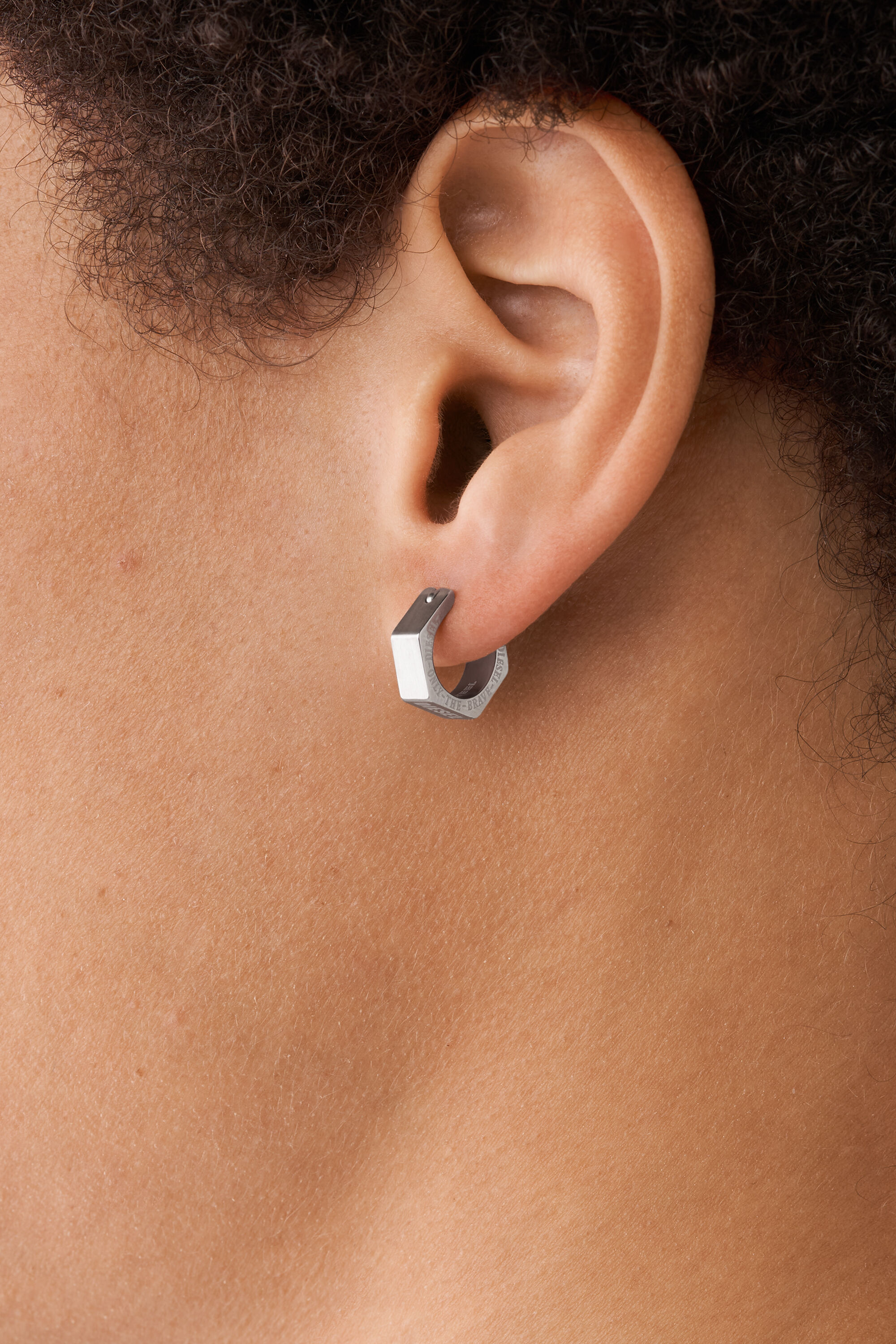 高速配送 DX1345: Stainless steel hoop earring | Diesel アクセサリー