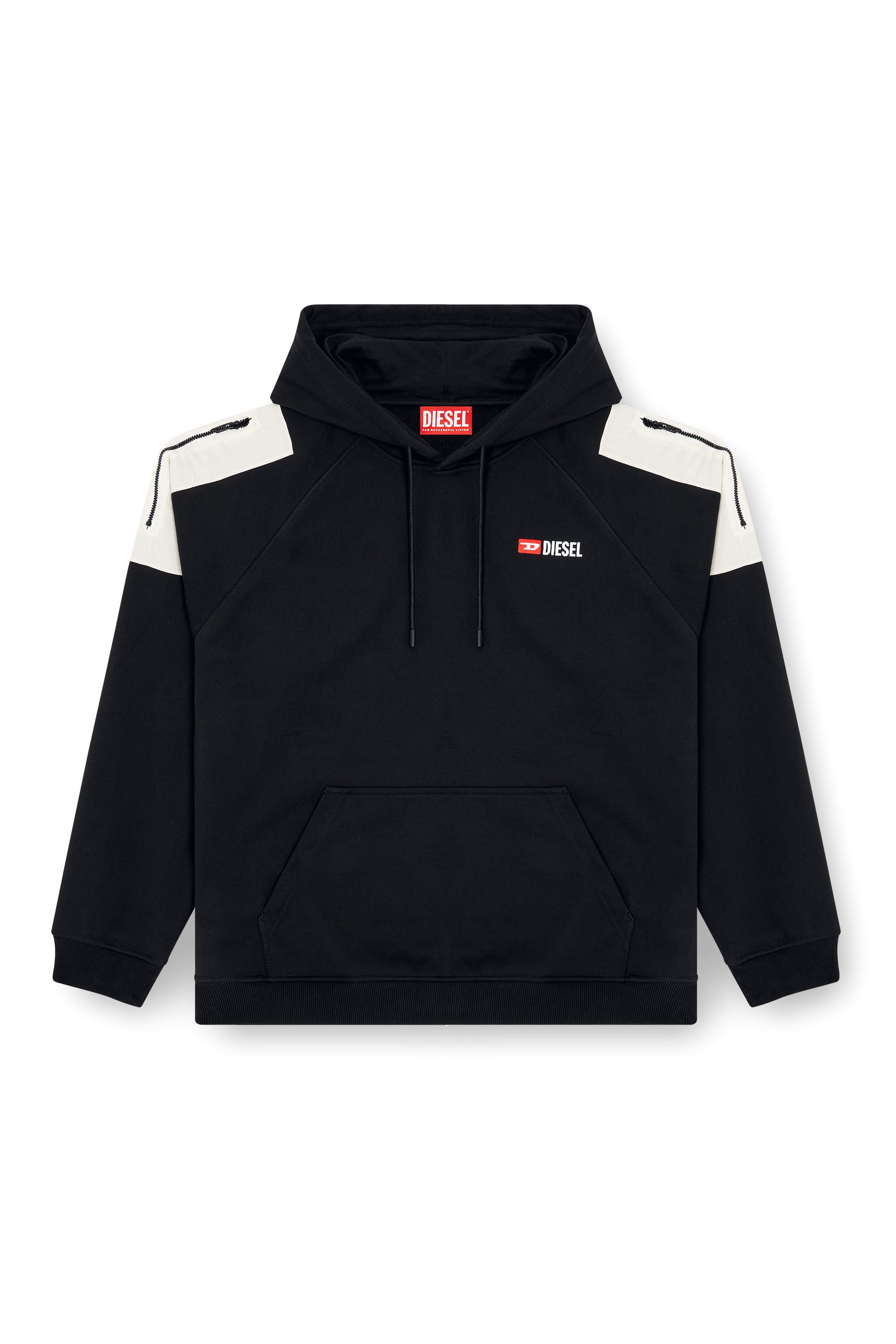 Diesel - S-FAUSTY, Sweat-shirt à capuche avec poches aux épaules Homme in Noir - 2