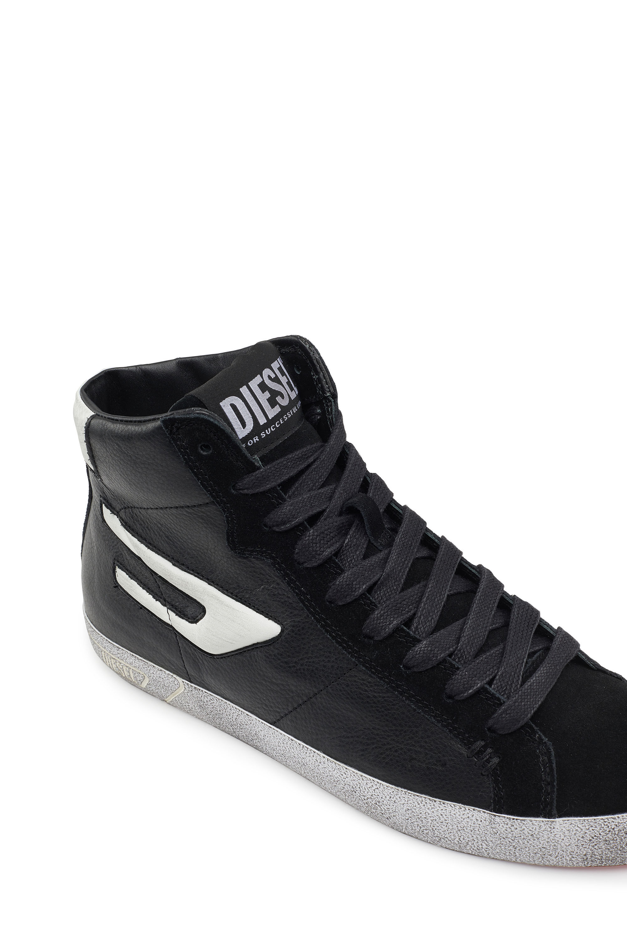 最新 Women's High-top leather sneakers with D logo | Diesel コミック・アニメ