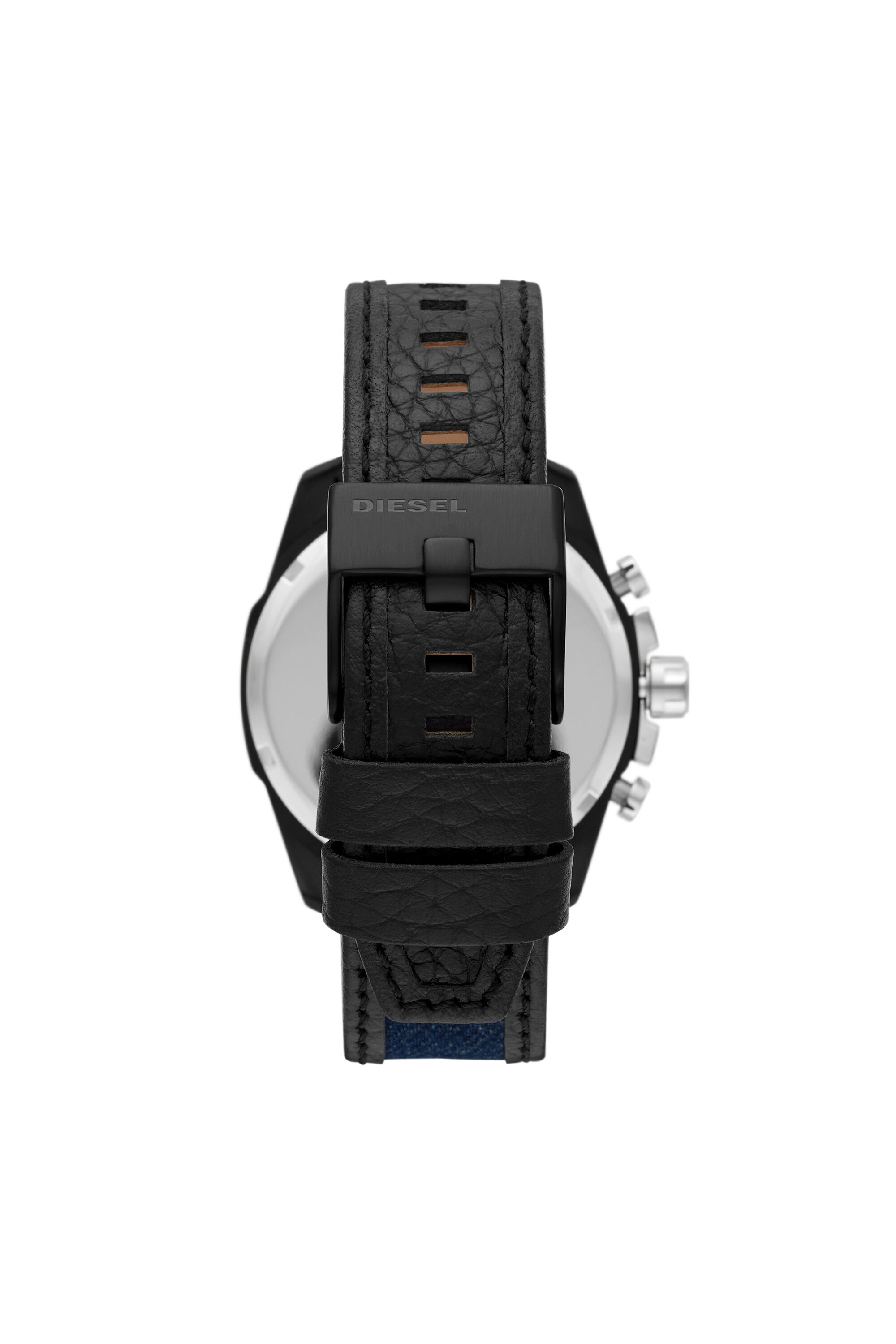 Diesel - DZ4568, Montre Baby Chief avec un bracelet bicolore en denim et en cuir Homme in Bleu - 2