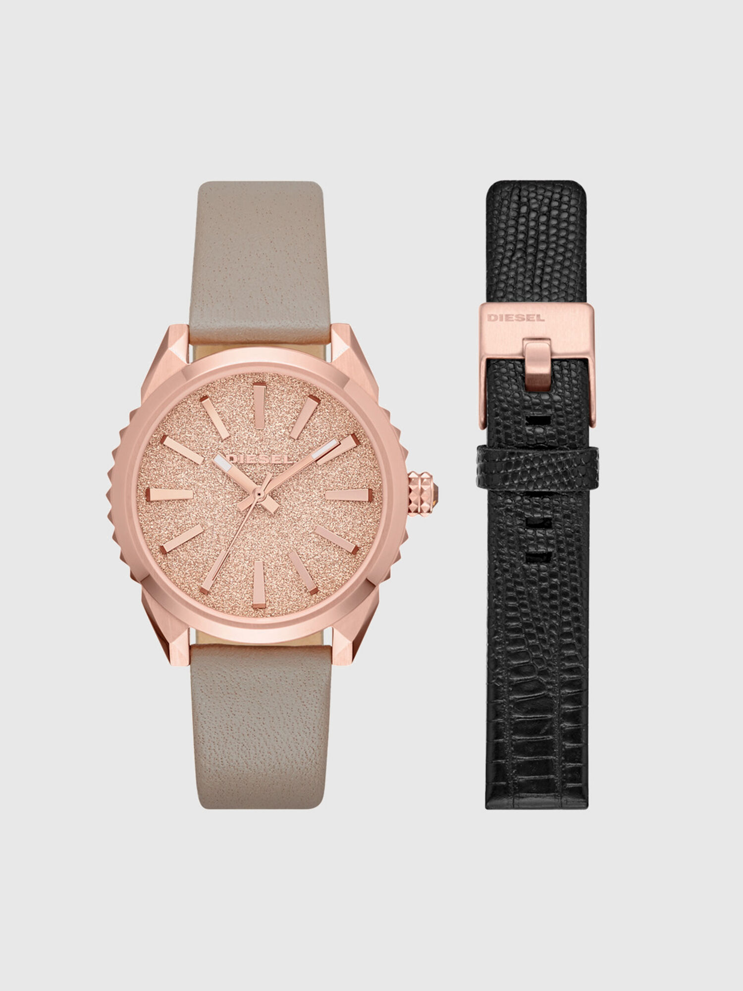 Diesel - DZ5534, Female's Nuki gold watch with interchangeable straps in Pink - 1