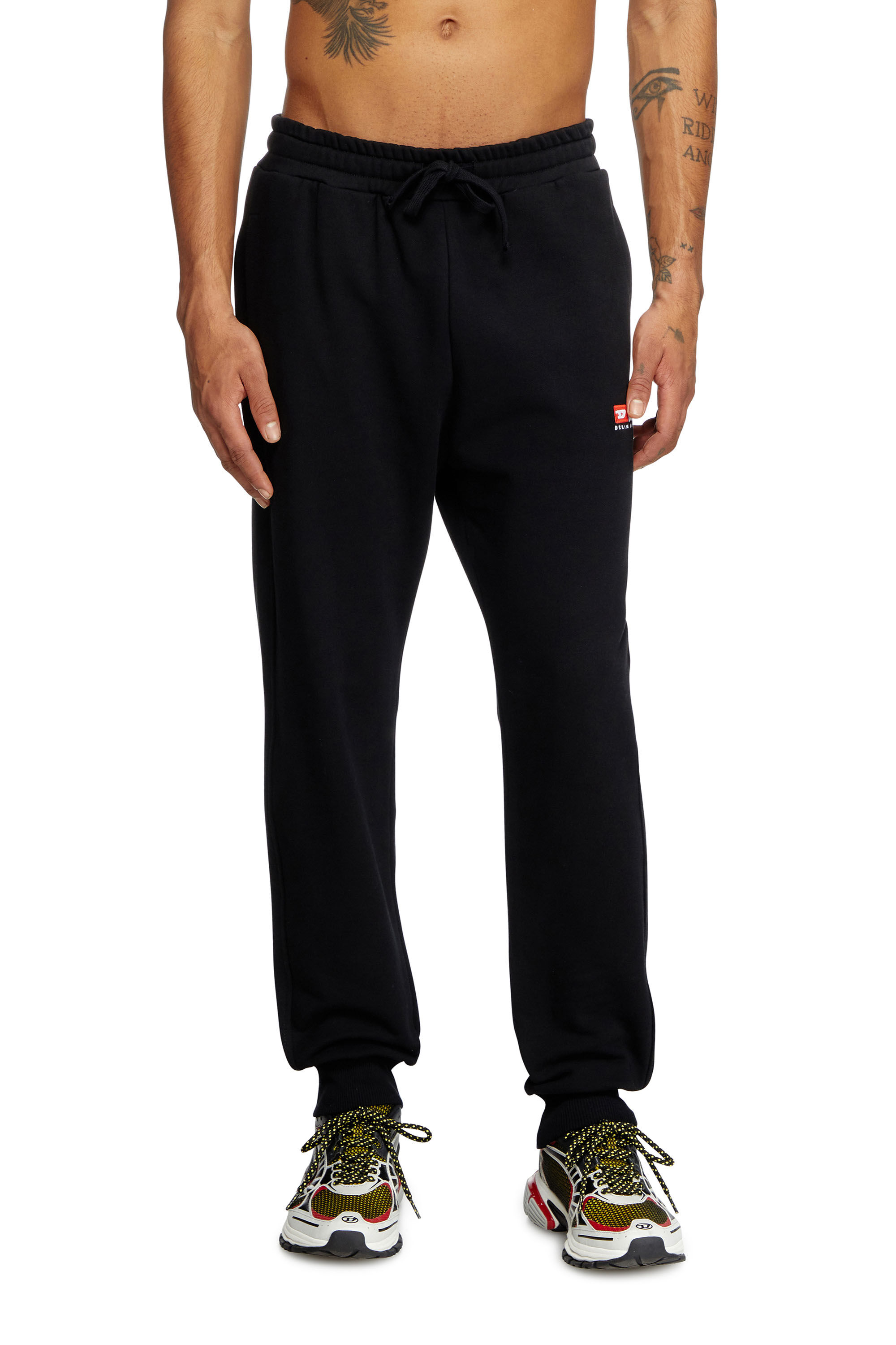 Sweatpants with logo embroidery Black Diesel