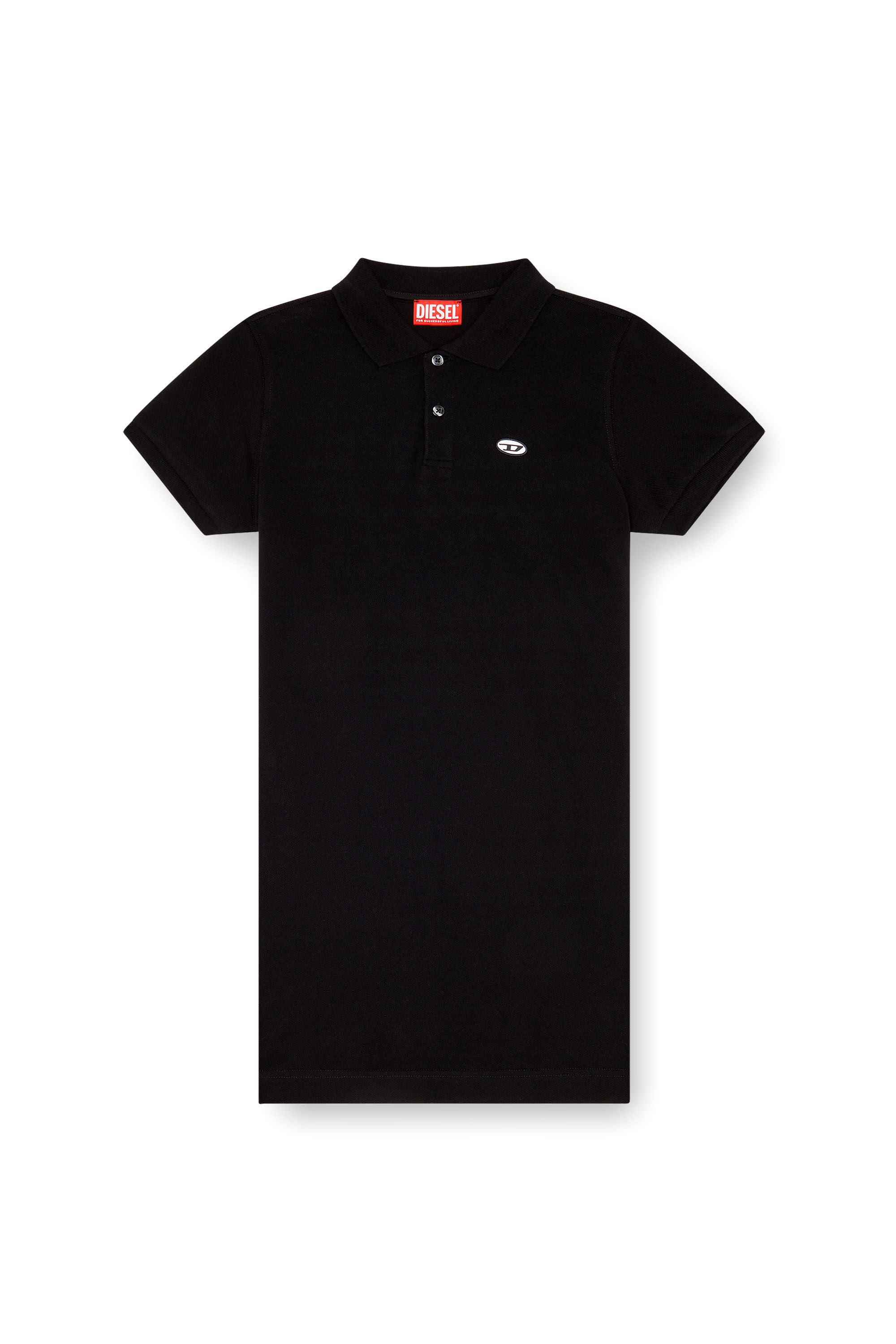 Diesel - D-TENNY-DOVAL-PJ, Female's Polo dress with oval D patch in Black - 2