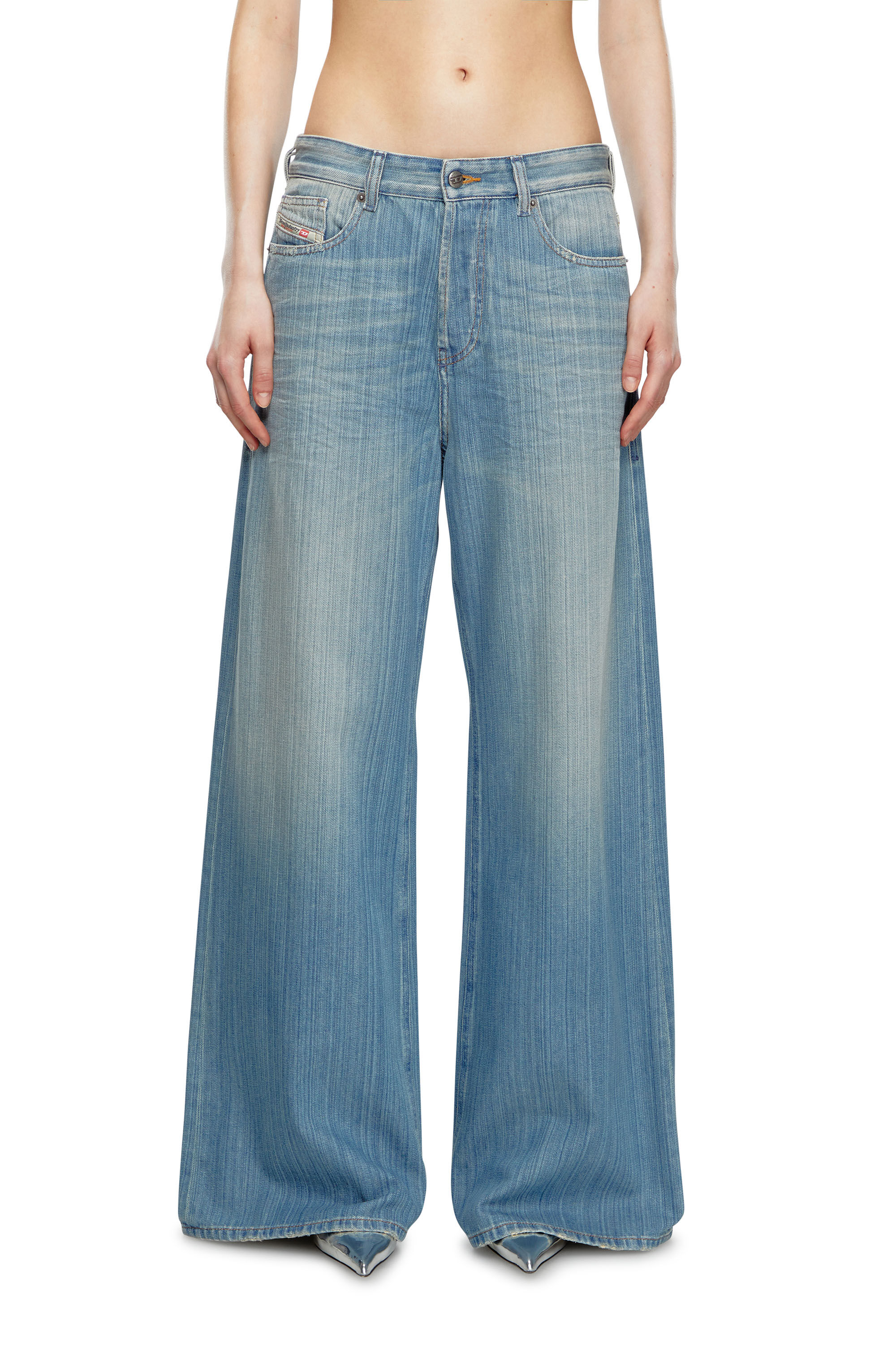 Diesel - Female's Relaxed Jeans 1996 D-Sire 09J87, Medium Blue - 3