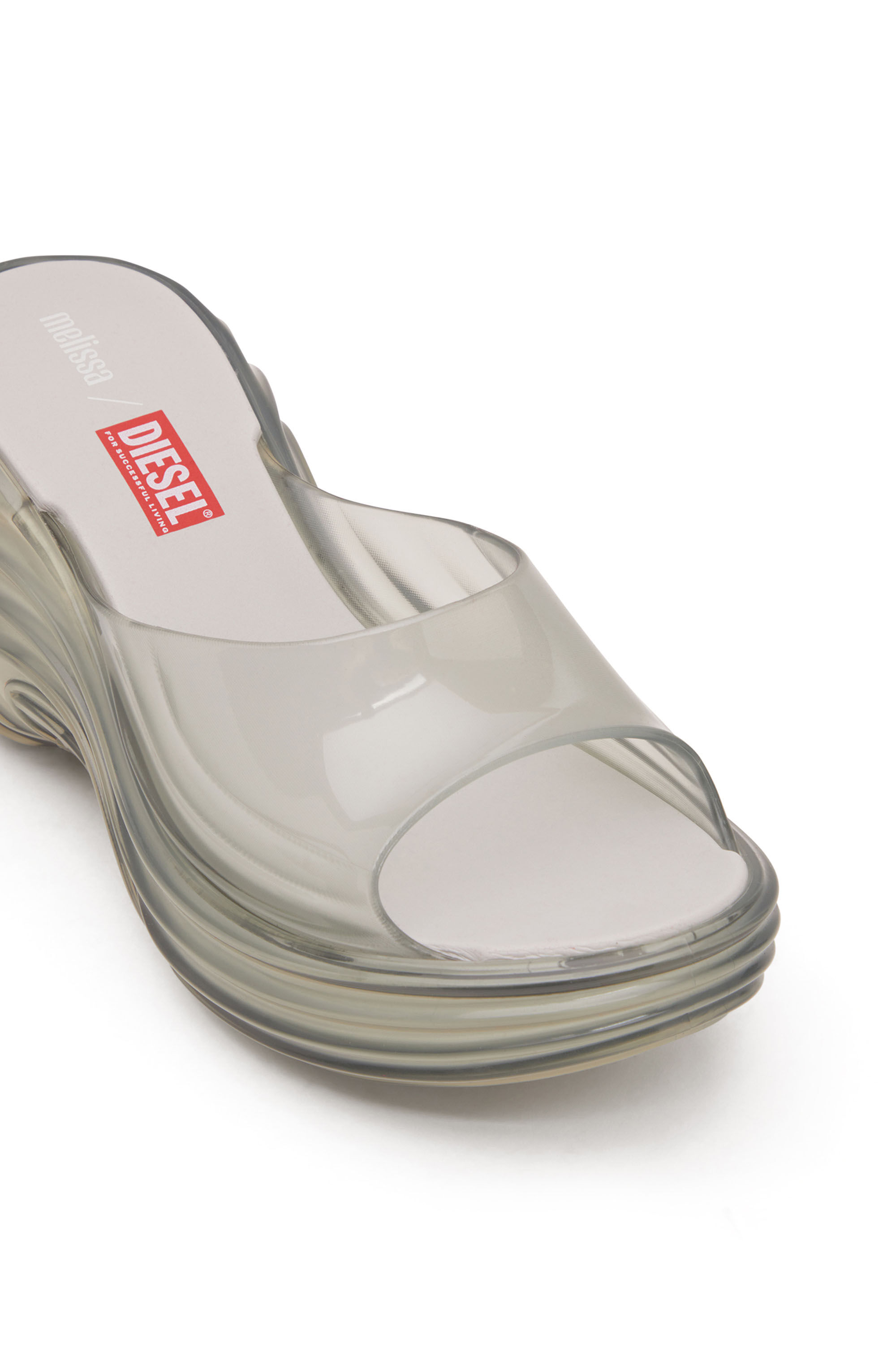 Diesel - MELISSA QUANTUM PLATFORM, Female's Platform mule in Melflex® in Light Grey - 6