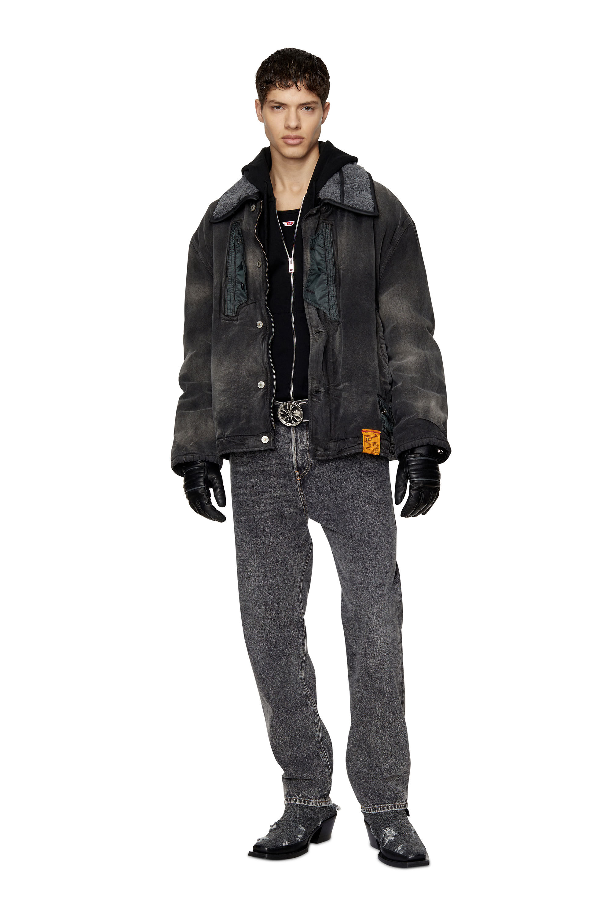 W DAMIEN Man Padded teddy lined canvas jacket Diesel