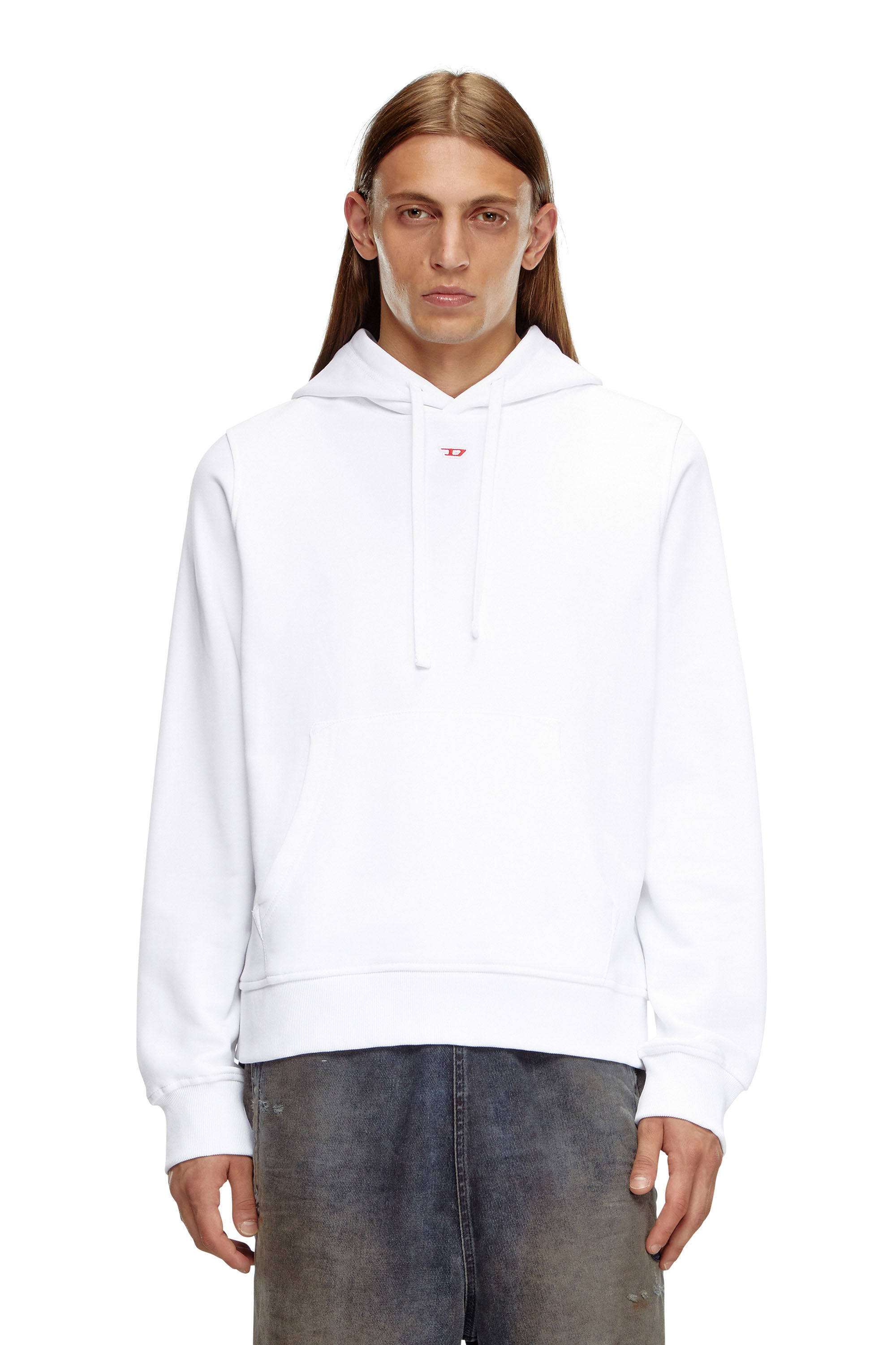 White 100 cotton hoodie on sale