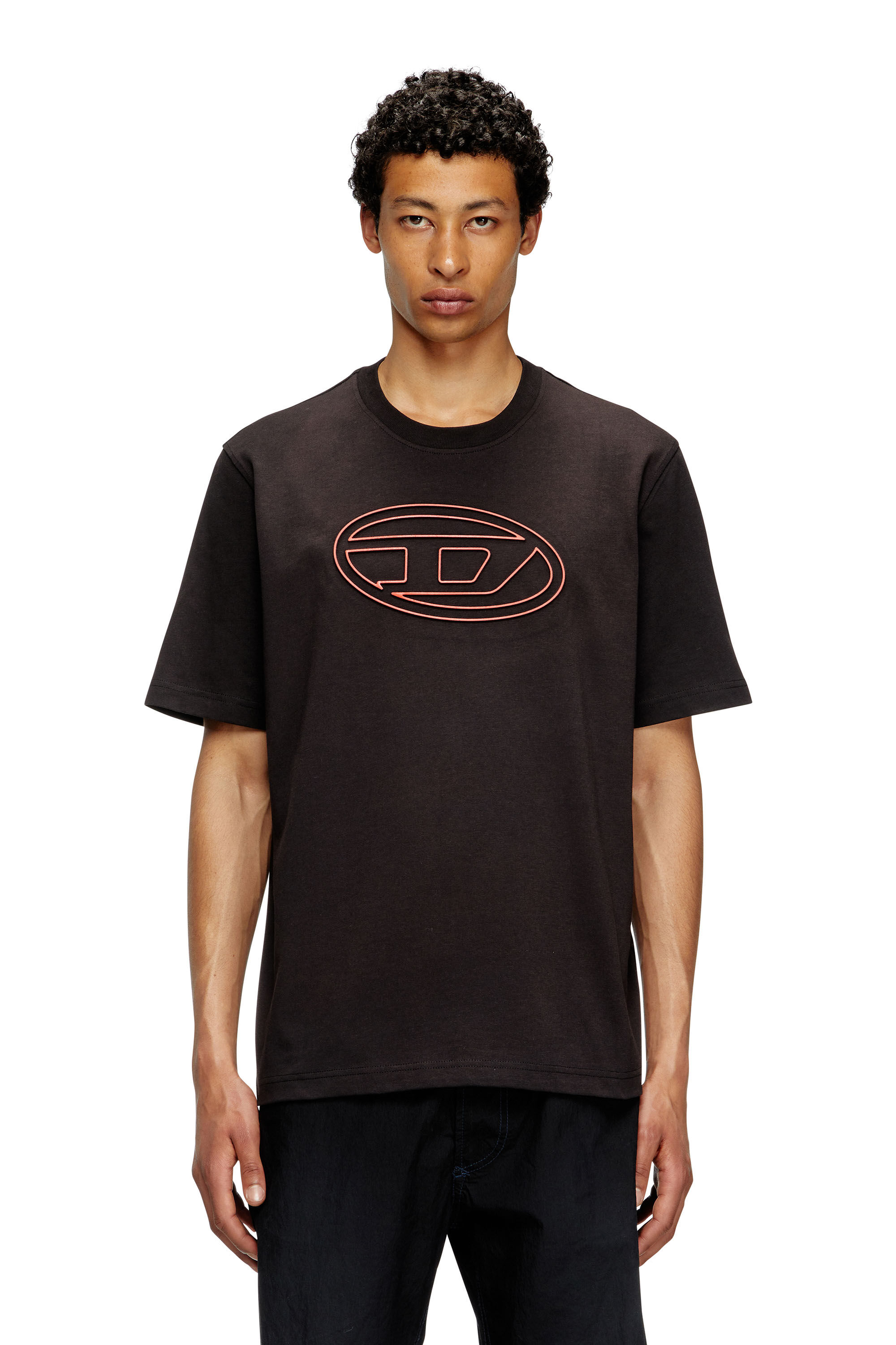Diesel - T-ADJUST-BIGOVAL, T-shirt avec Oval D embossé Homme in Polychrome - 3
