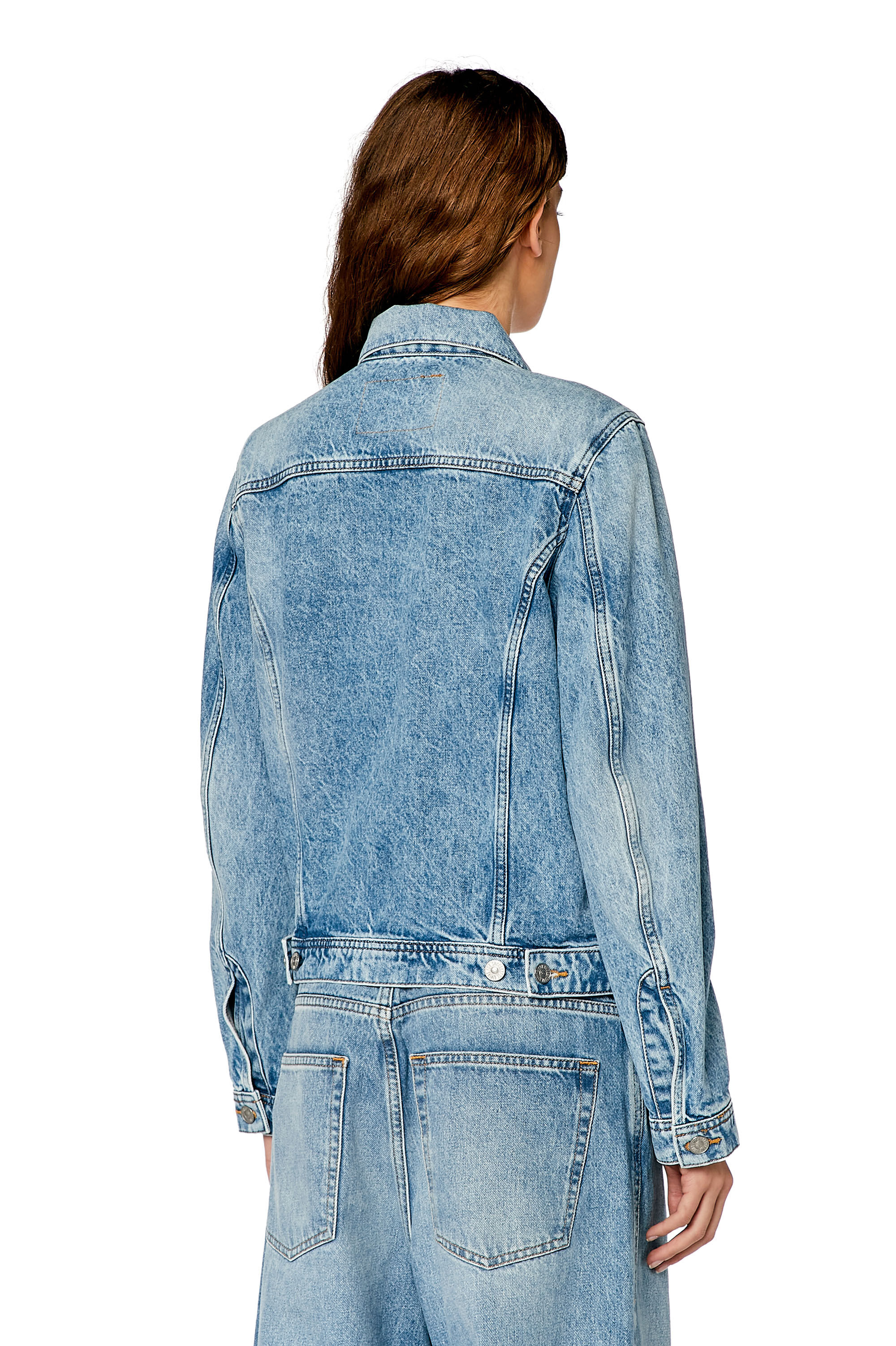 Diesel - DE-BONNY, Female's Trucker jacket in denim in Light Blue - 5