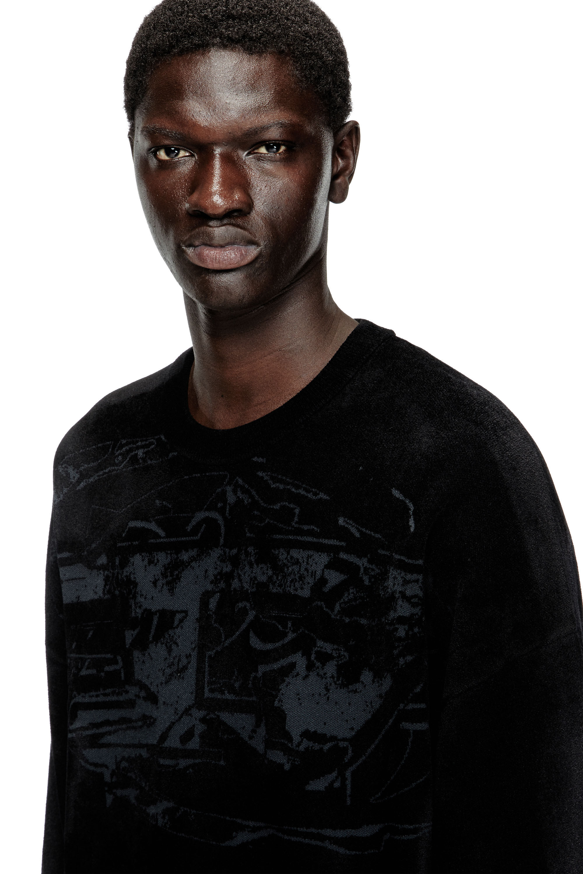 Diesel - K-TRESA, Pull jacquard en chenille avec motif à logo Homme in ToBeDefined - 5