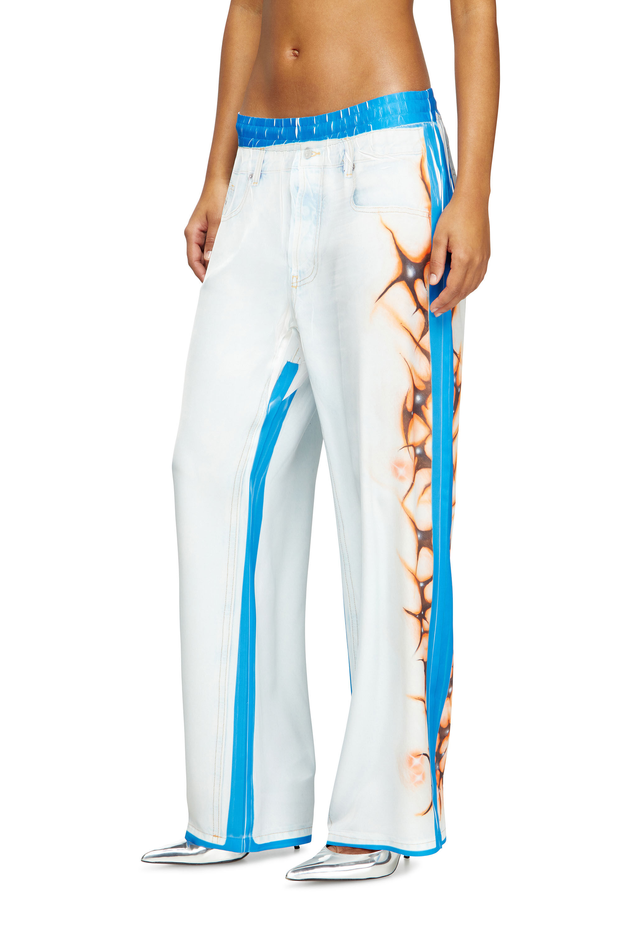 Women's Relaxed pant with graffiti print | Multicolor | Diesel