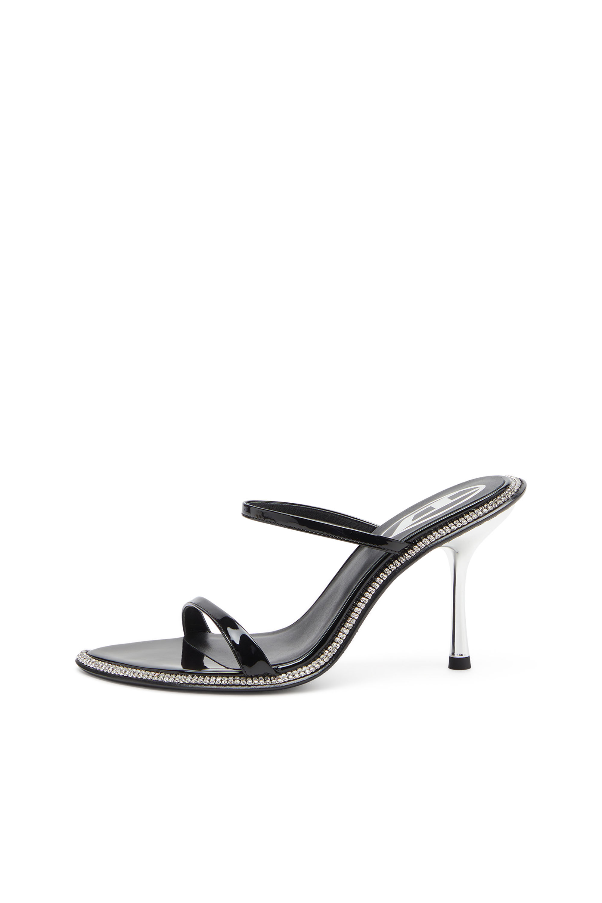 Diesel - D-HAVANNA SDL, Female's D-Havanna-Strappy patent mules with crystals in Black - 7