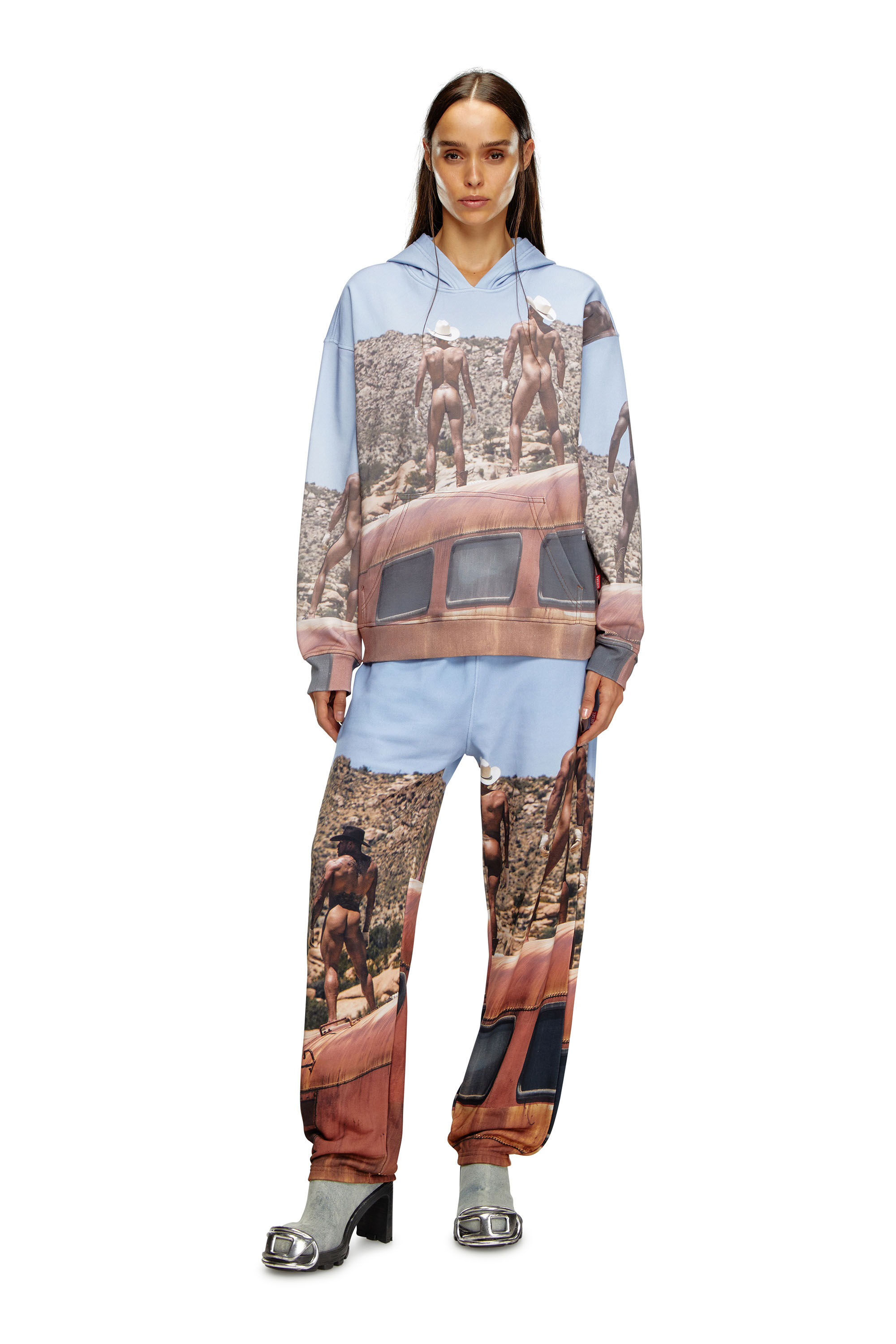 Diesel - PR-S-NLABEL-HOOD-HVB, Unisex's Hoodie with all-over print in Blue - 6