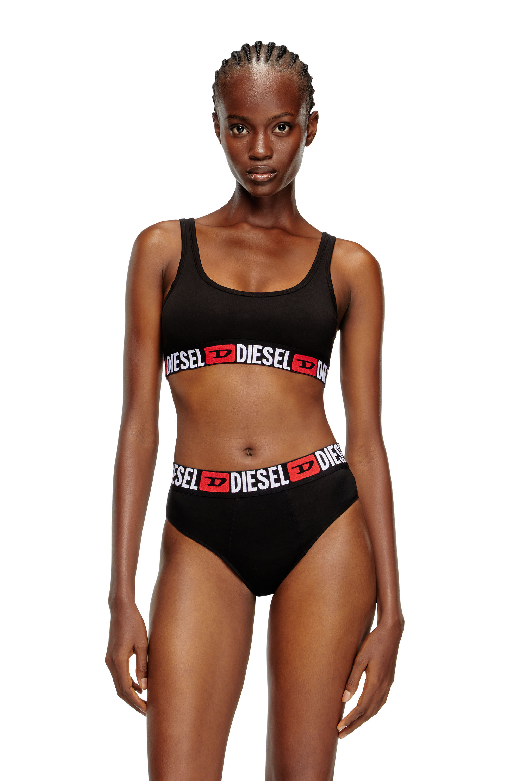 Diesel - UFSB-ORIBA, Female's Bralette with logo band in Black - 1
