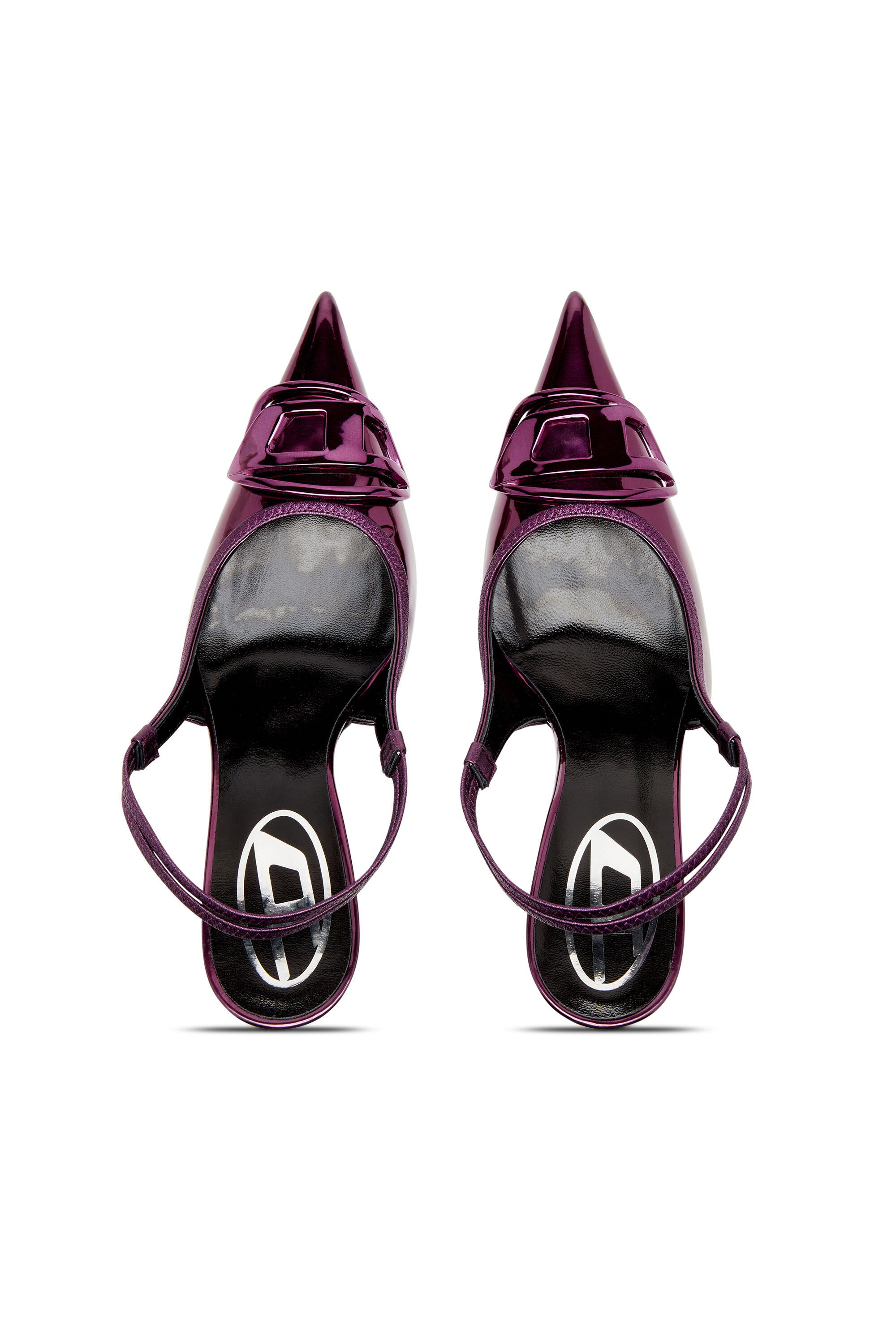 Diesel - D-VENUS SB, D-Venus-Escarpins à bride arrière avec finition miroir Femme in Violet - 5
