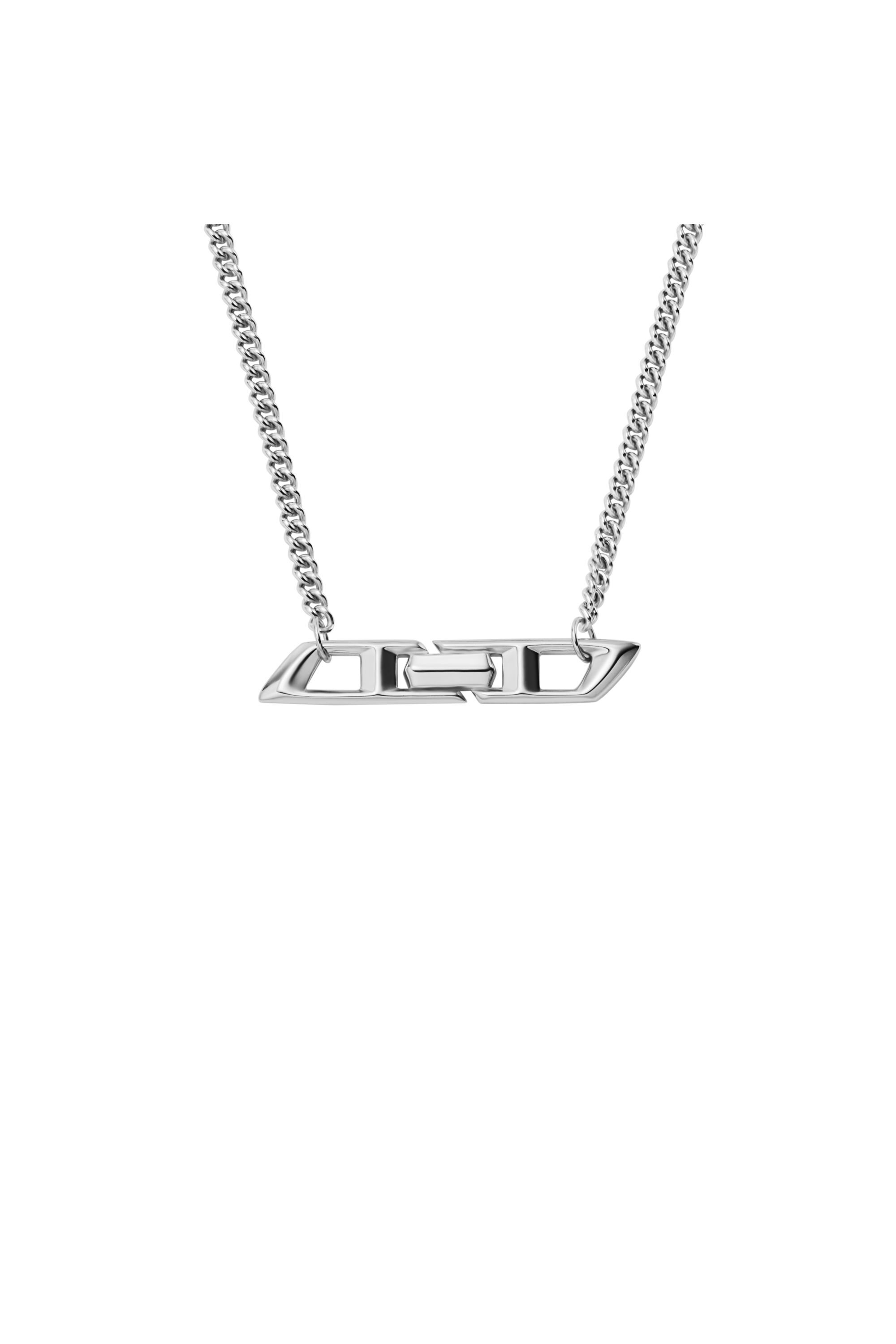 Diesel - DL1351040 STERLING SILVER JEWEL, Collier en argent sterling avec logo D Mixte in Gris argenté - 2