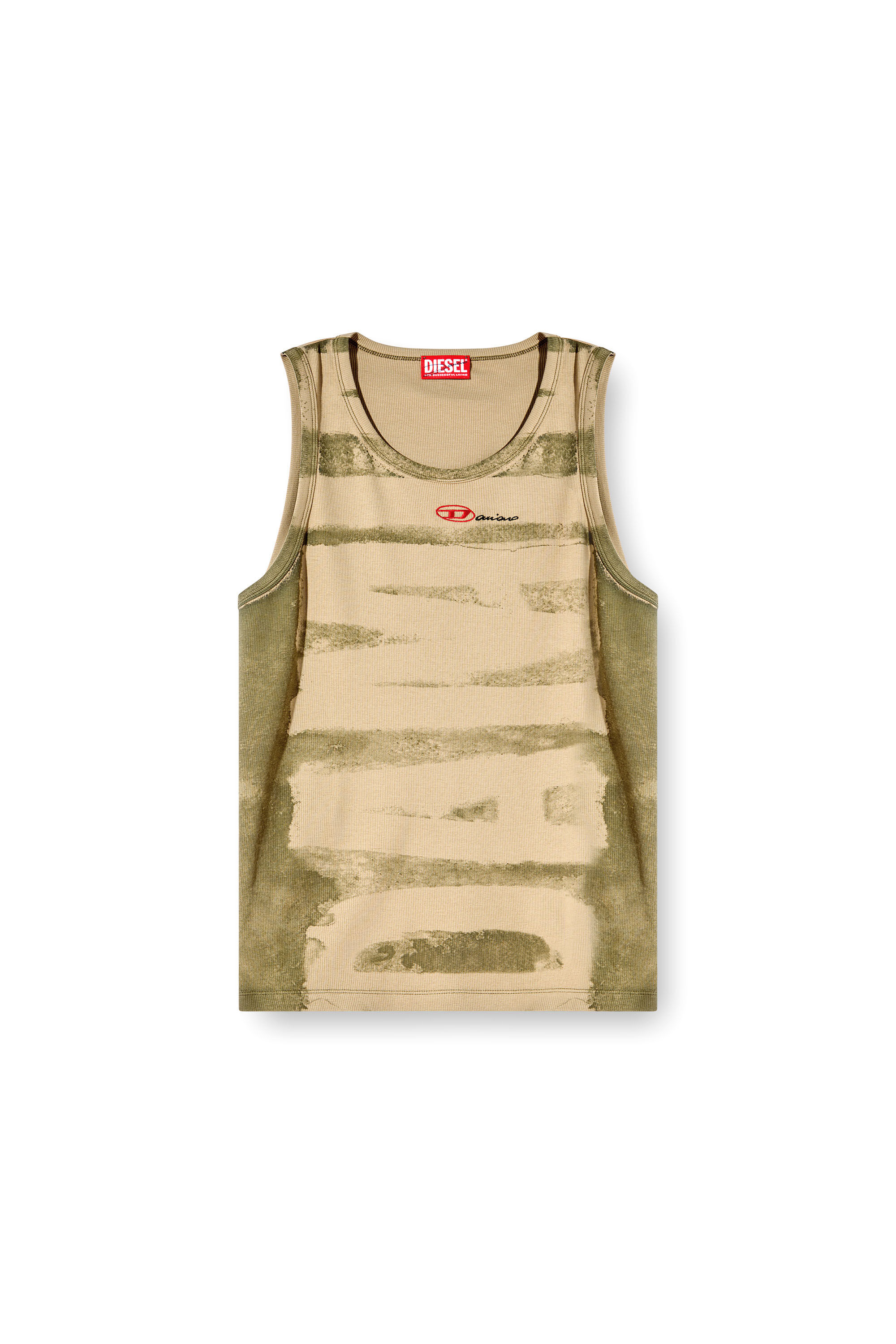 Diesel - T-LIFTY-BLEEDING-DD, Unisex's Tank top with Damiano print in Green - 2