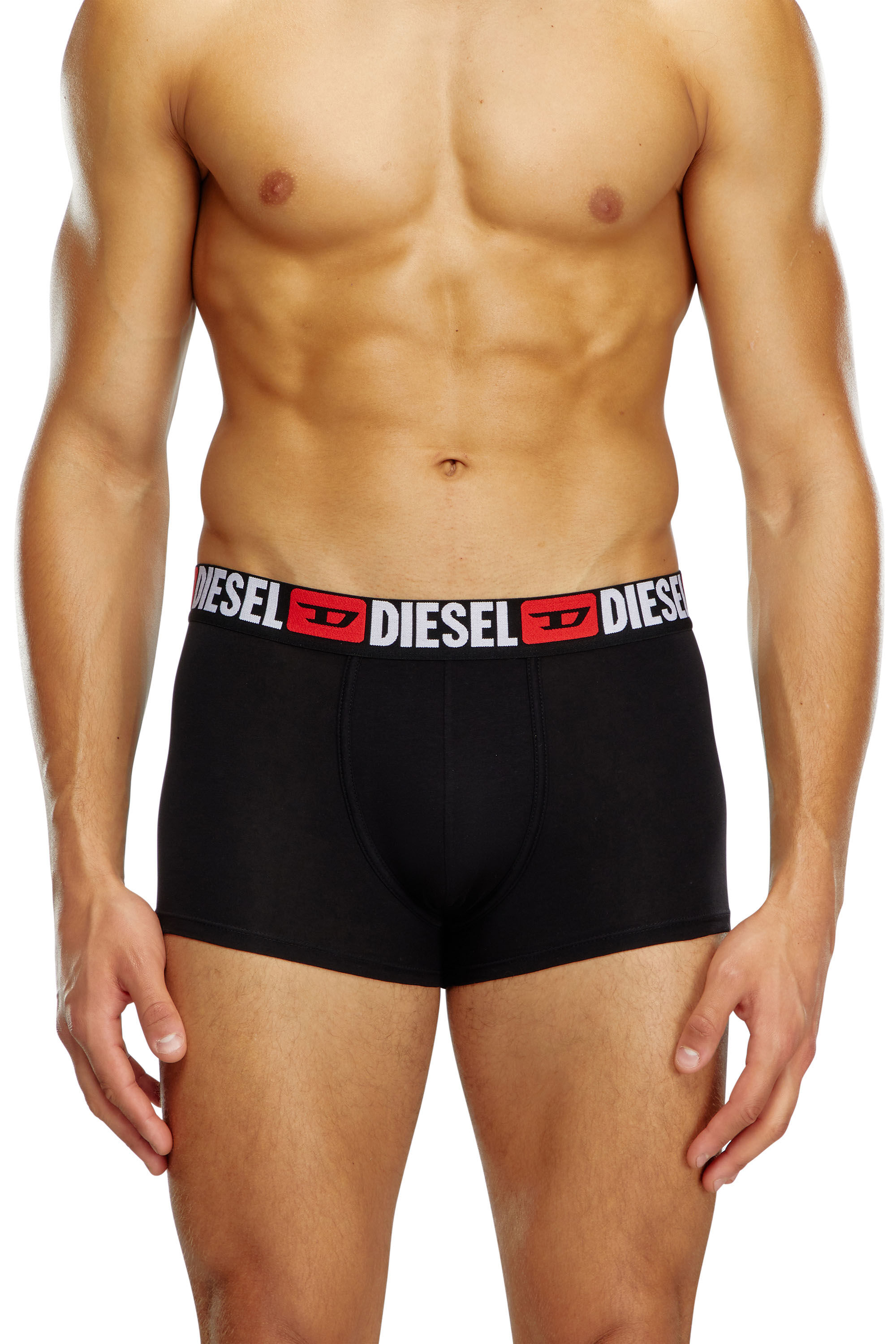Diesel - UMBX-DAMIENTHREEPACK, Male's Three-pack of all-over logo waist boxers in Black - 1