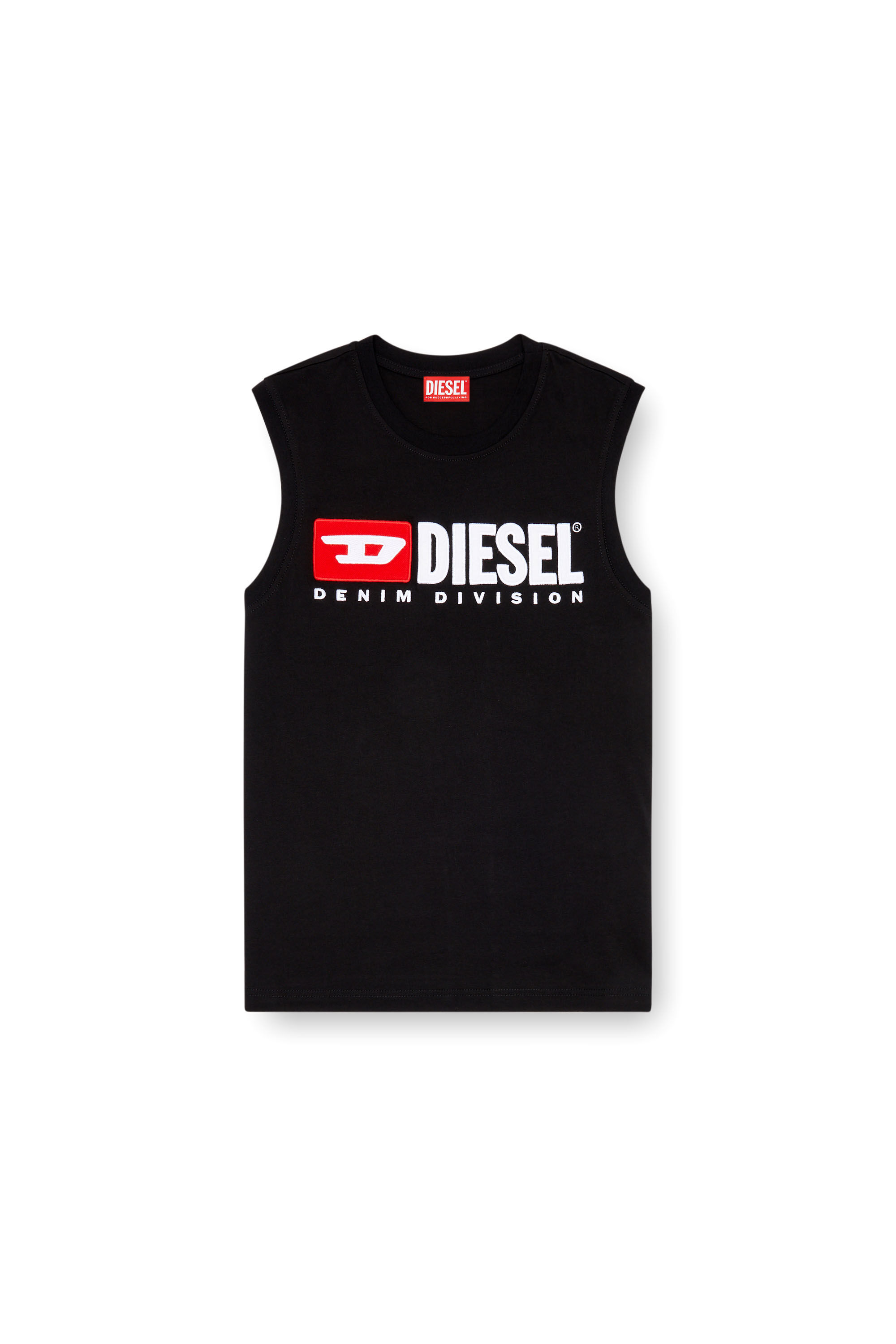 Diesel - T-ISCO-DIV, Male's Tank top with chest logo print in Black - 2