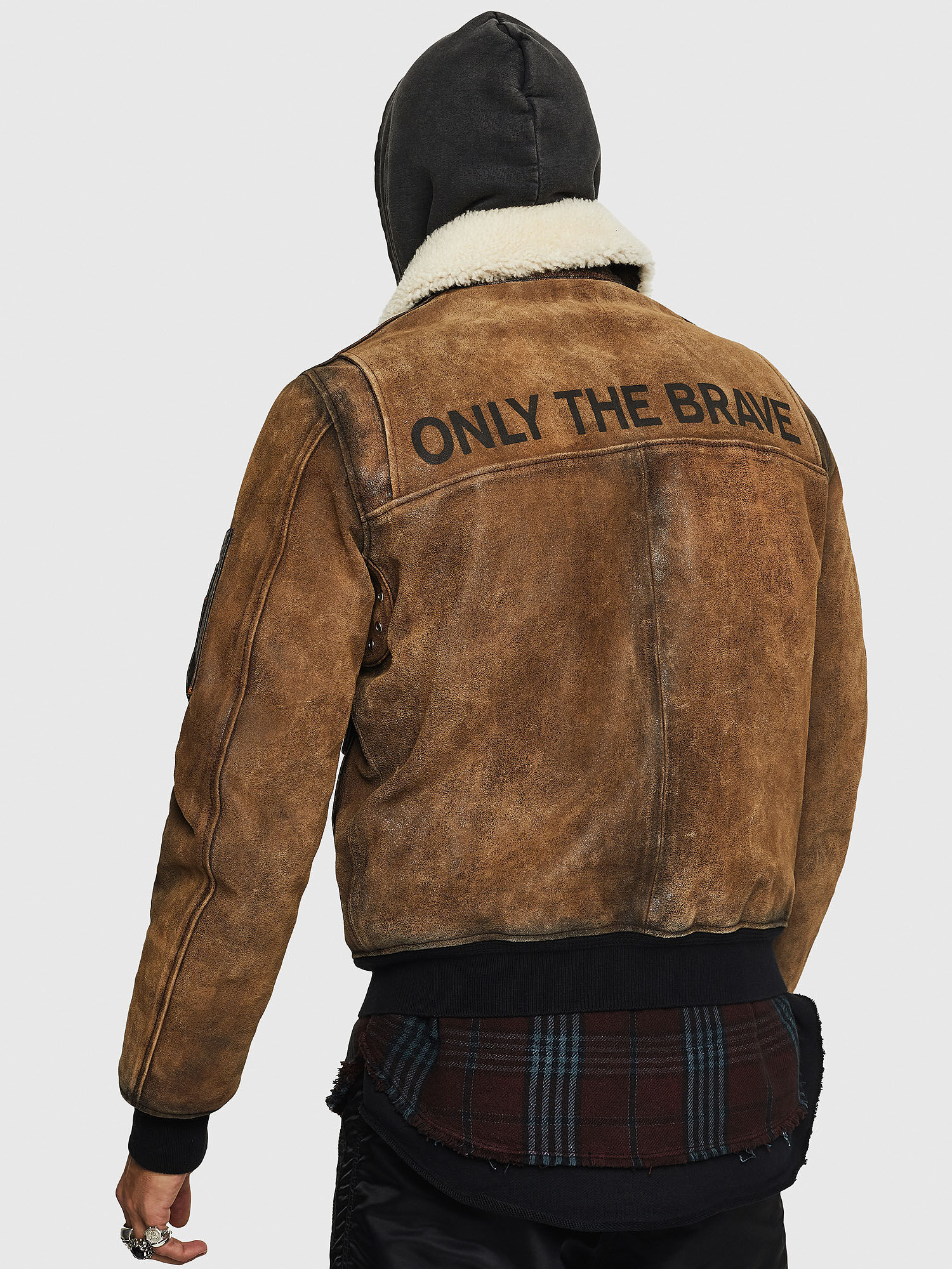 Diesel only the outlet brave leather jacket