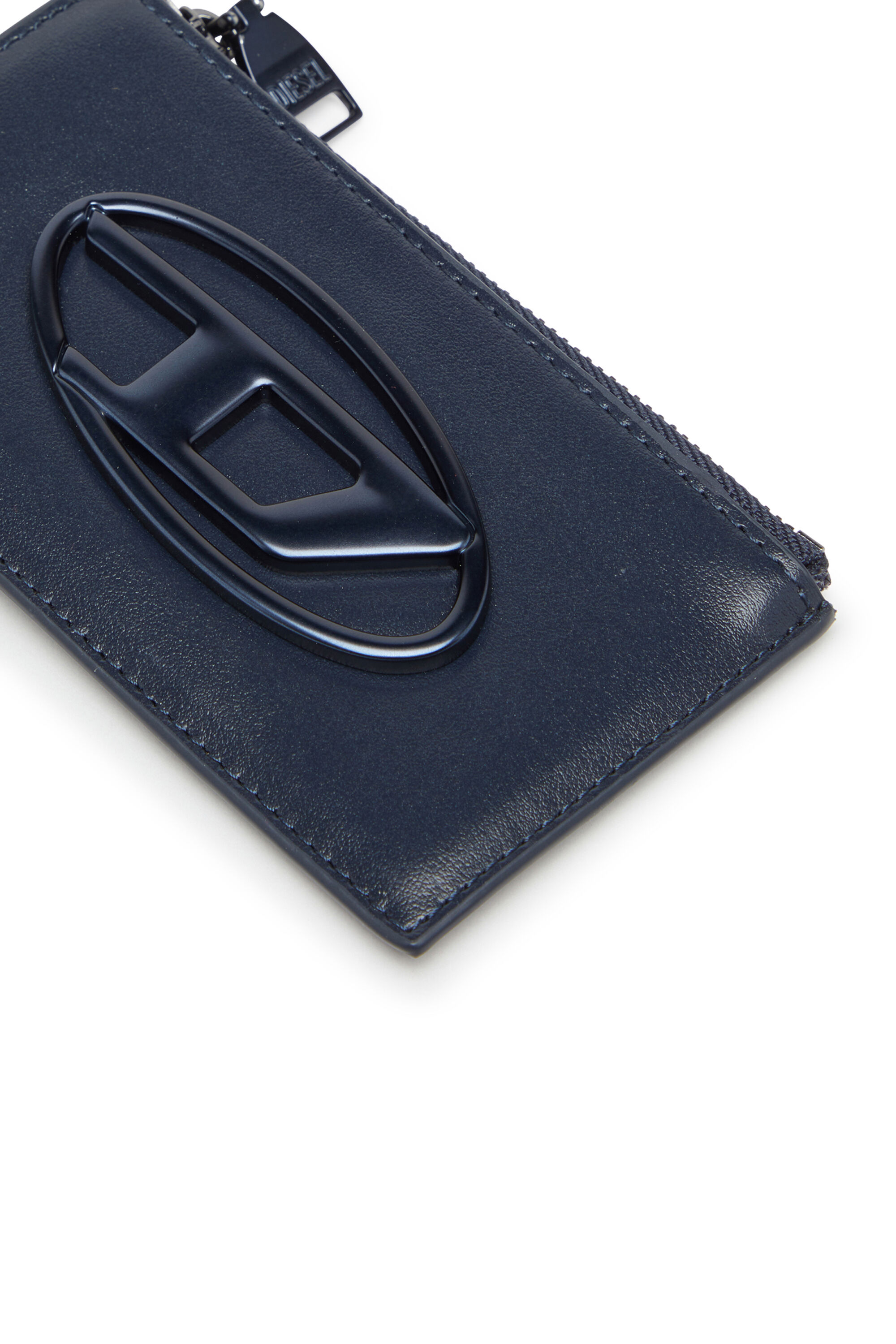 Diesel - HOLI-D CARD HOLDER III, Male's Leather card holder in Blue - 3