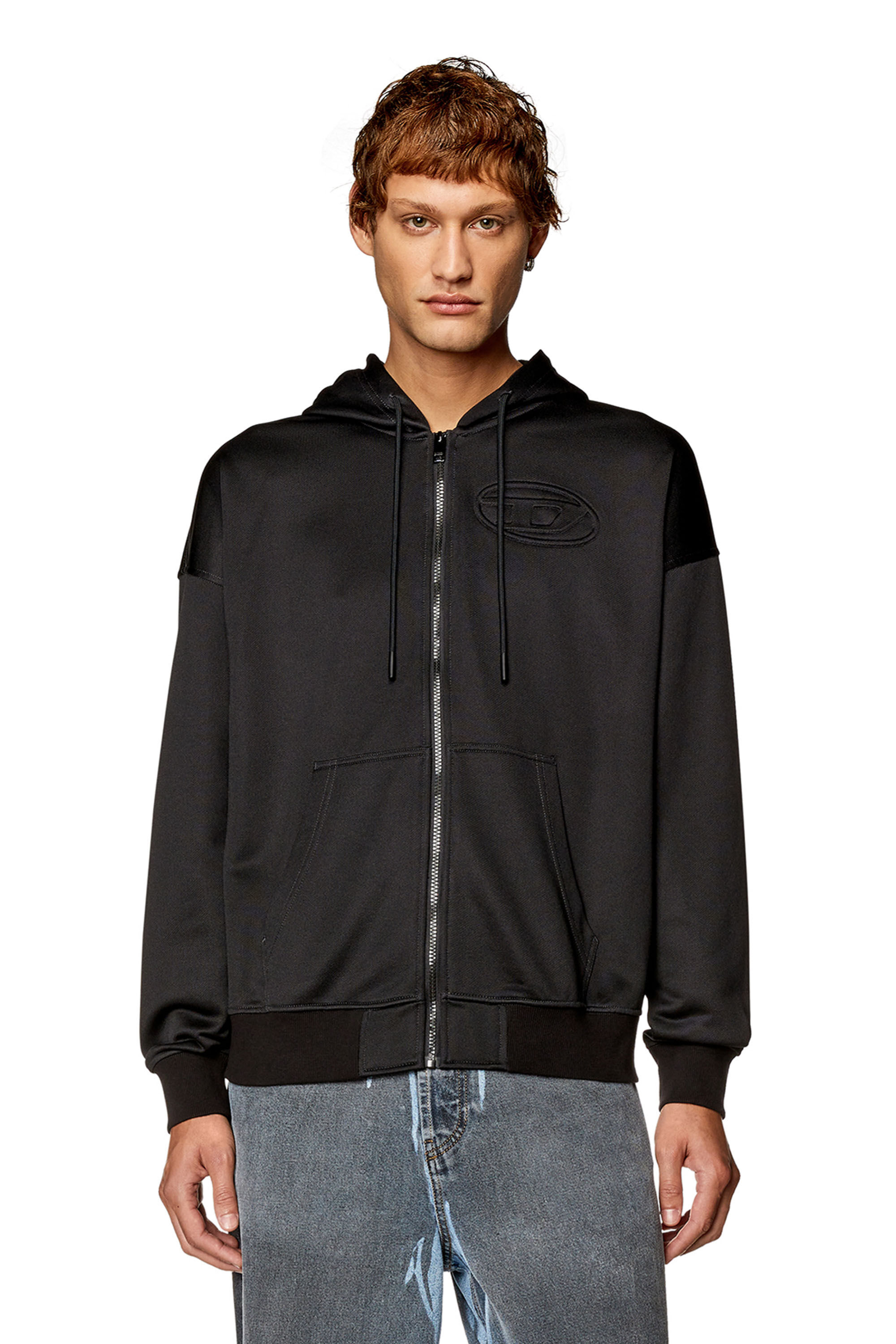 Men s Zip hoodie with embossed Oval D logo S ROBY HOOD ZIP N1 Diesel