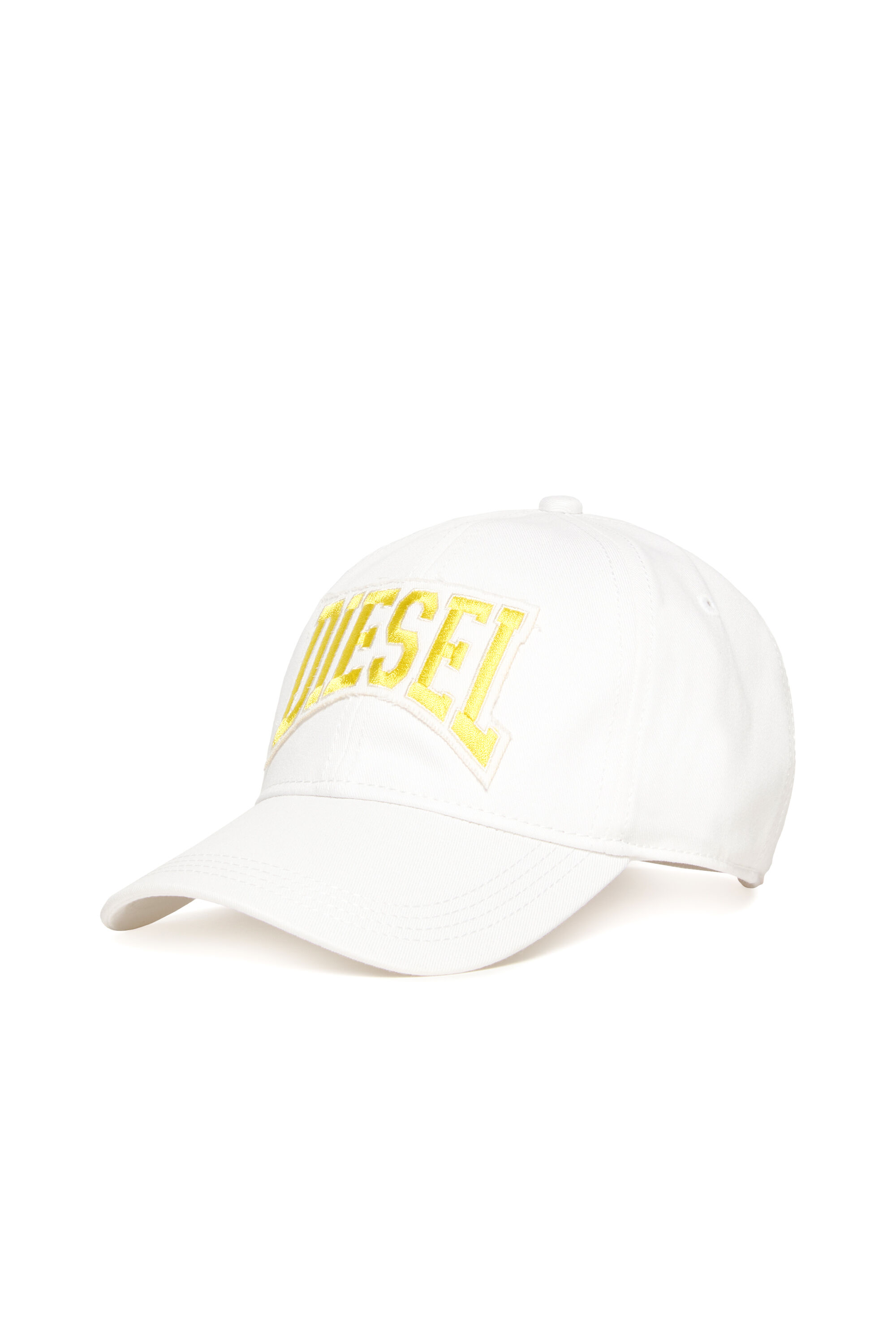 Diesel - FCGUS, Male's Baseball cap with logo-embroidered patch in White/Yellow - 1