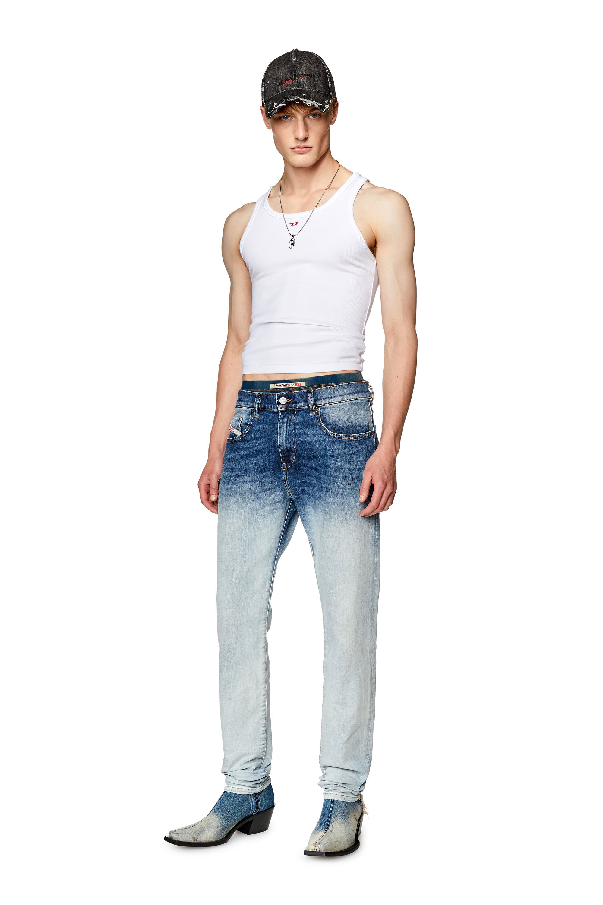 Diesel - Slim Jeans 2019 D-Strukt 09G28, Bleu moyen - Image 1