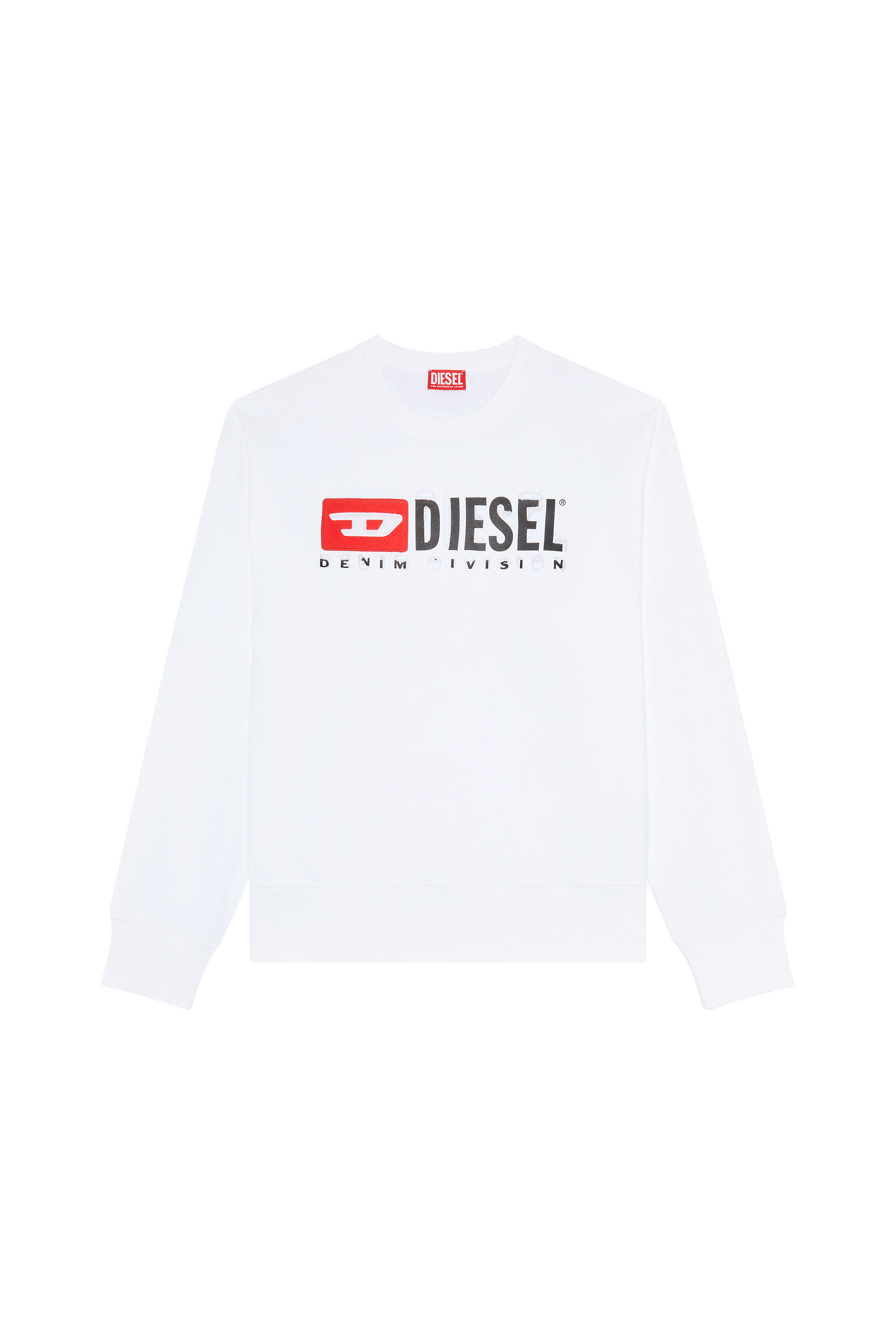 Diesel - S-MACS-DIVSTROYED, Male's Sweatshirt with peel-off letters in White - 2